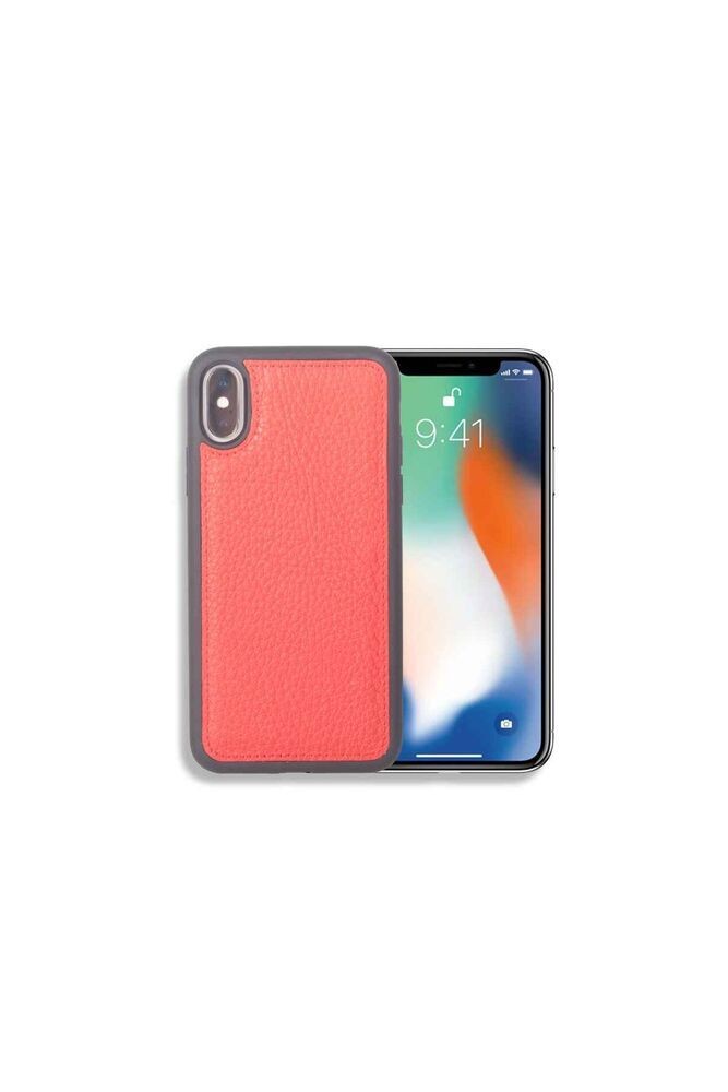 Guard Kırmızı Hakiki Deri iPhone X / XS Kılıfı P1426