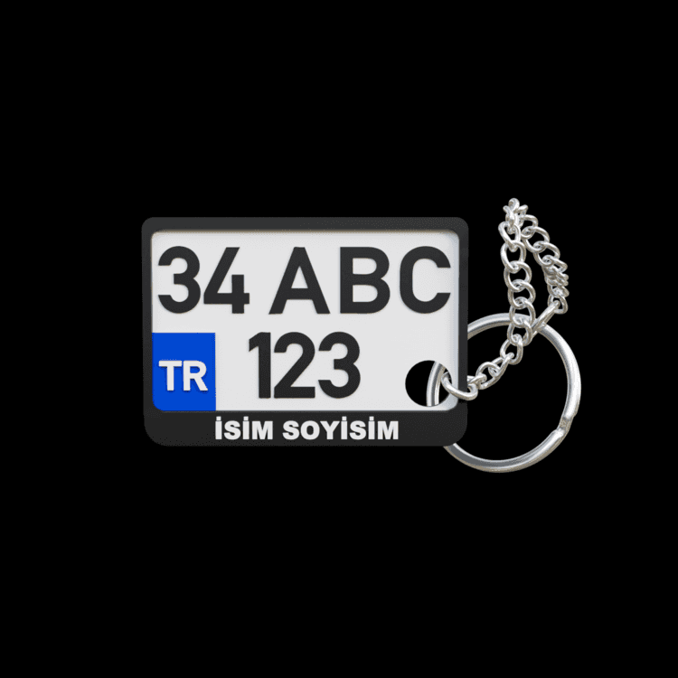 Kişiye Özel İsimli Motor Plaka Anahtarlık 