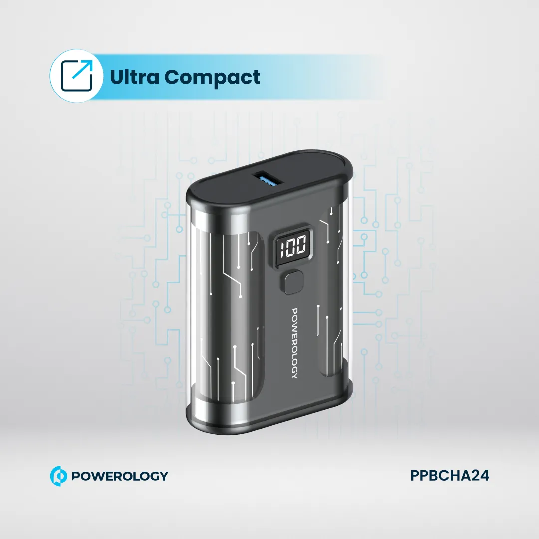 Crystalline Serisi 10000mAh 35W Hızlı Şarj Powerbank, Şeffaf, Dijital Ekranlı, Çift Portlu