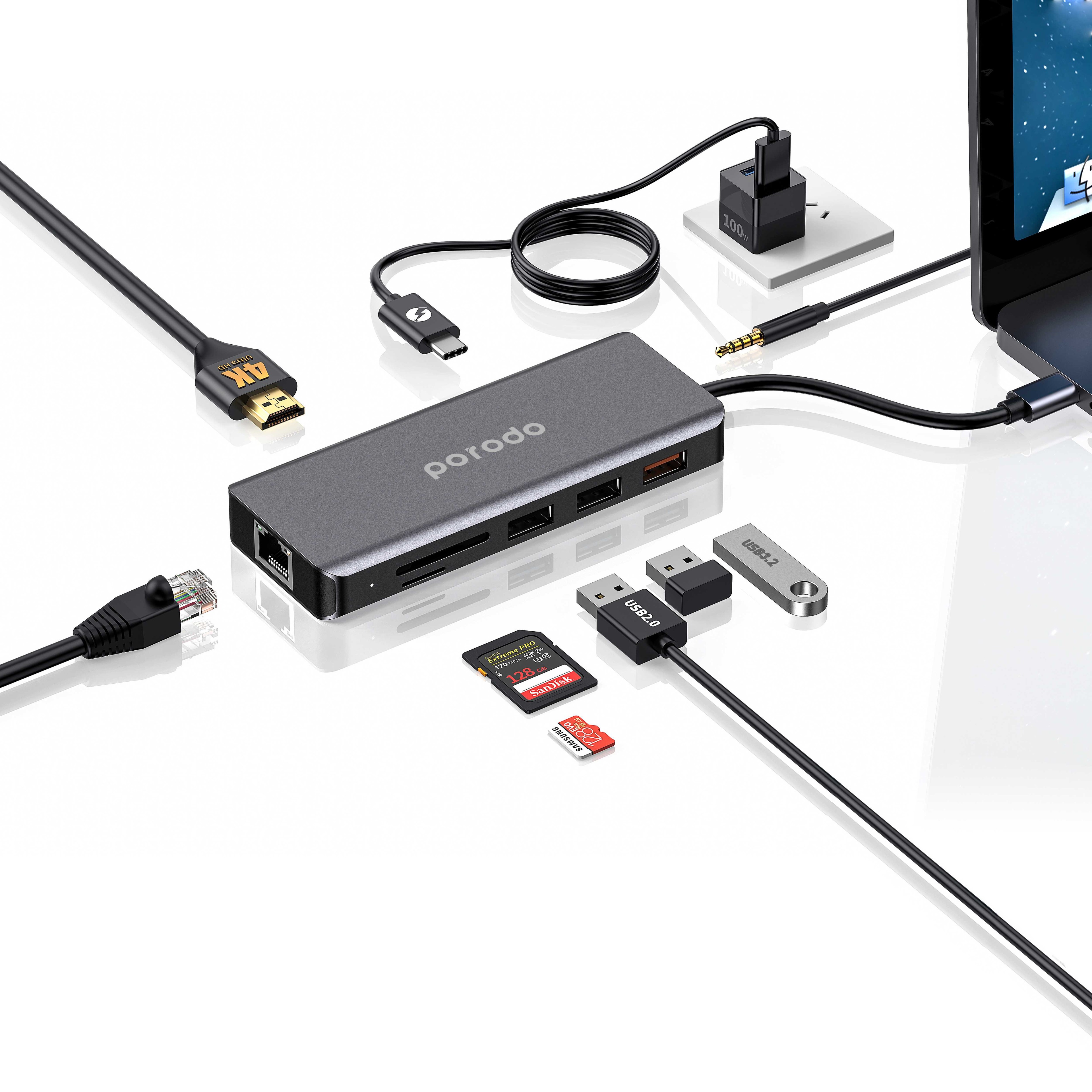 9in1 4K HDMI Ethernet USB-C Hub