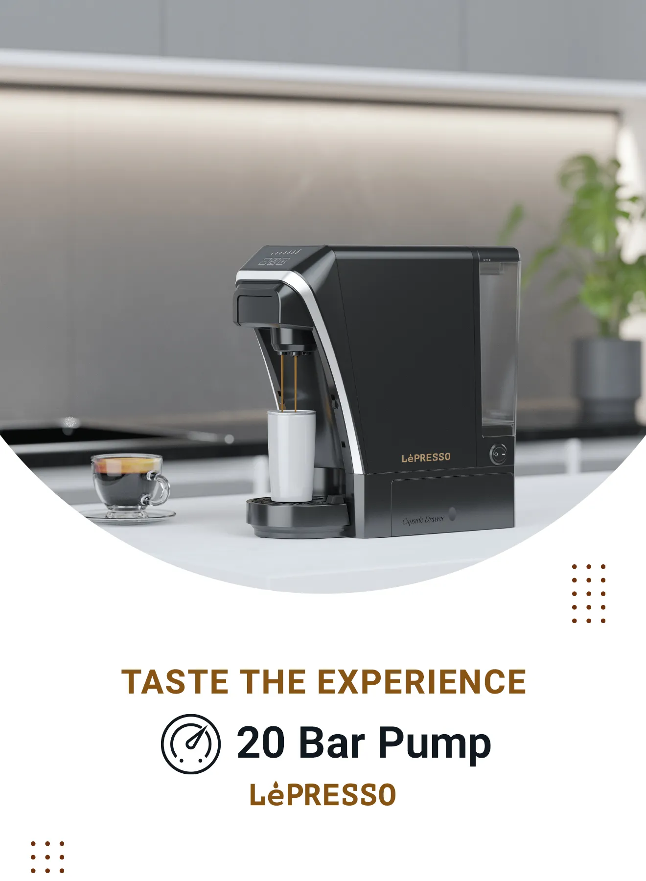 4'ü 1 Arada Çok Kapsül Kahve Makinesi, Çekmeceli Kapsül Haznesi, Nespresso & Dolce Gusto Uyumlu