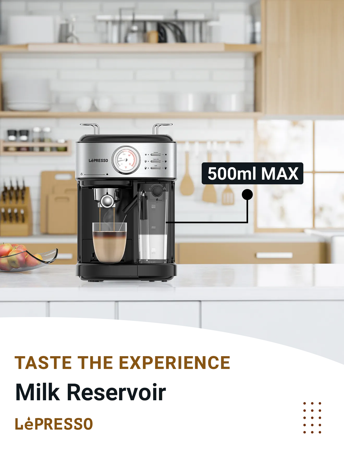 20 Bar Espresso Makinesi, Otomatik Süt Köpürtücü, Nespresso Uyumlu, Tek Dokunuş Kahve Makinesi