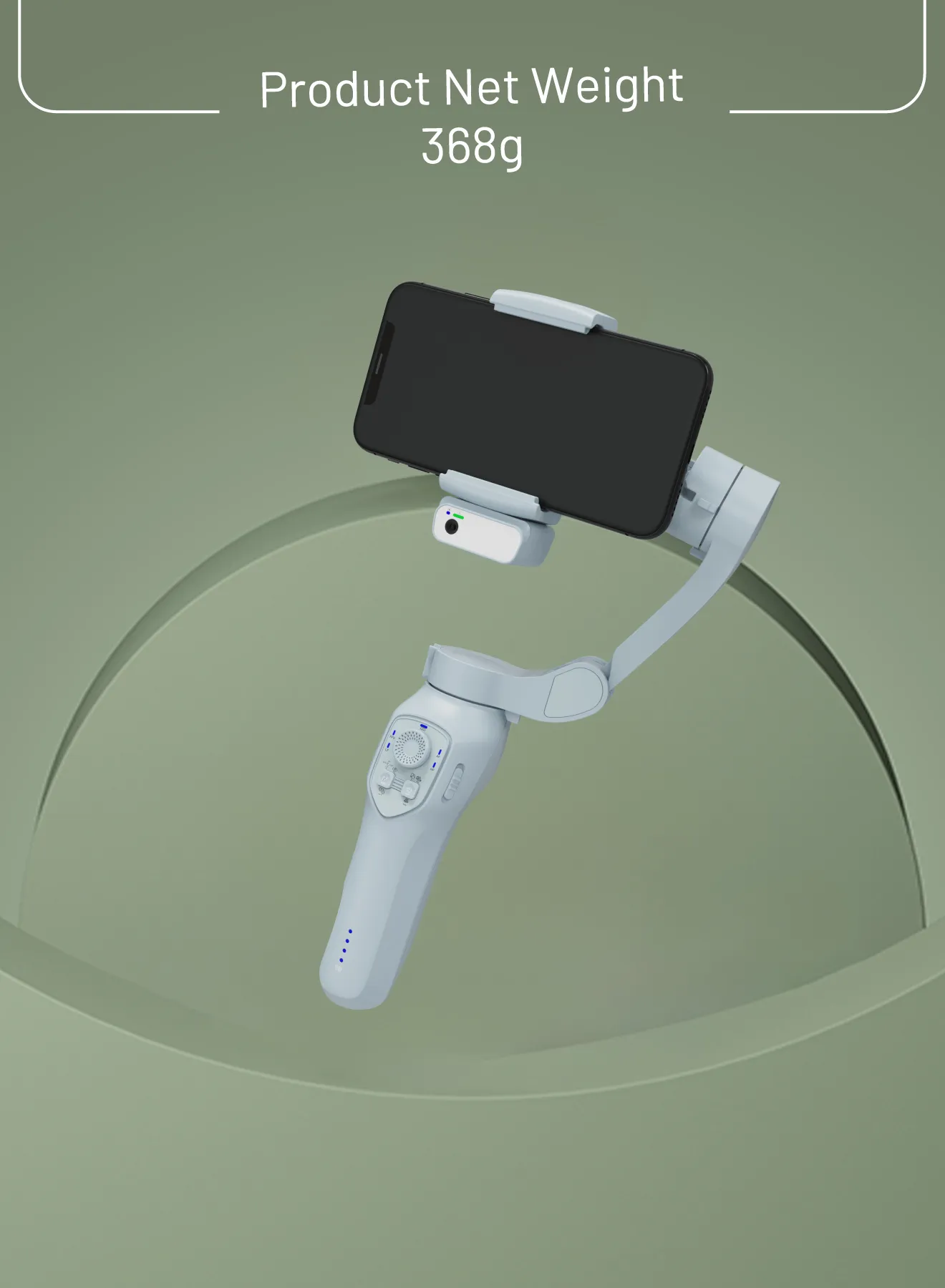 3 Eksenli Gimbal Sabitleyici, Yapay Zeka Yüz Takibi, Dahili Işık ve Hareket Kontrollü Stabilizer