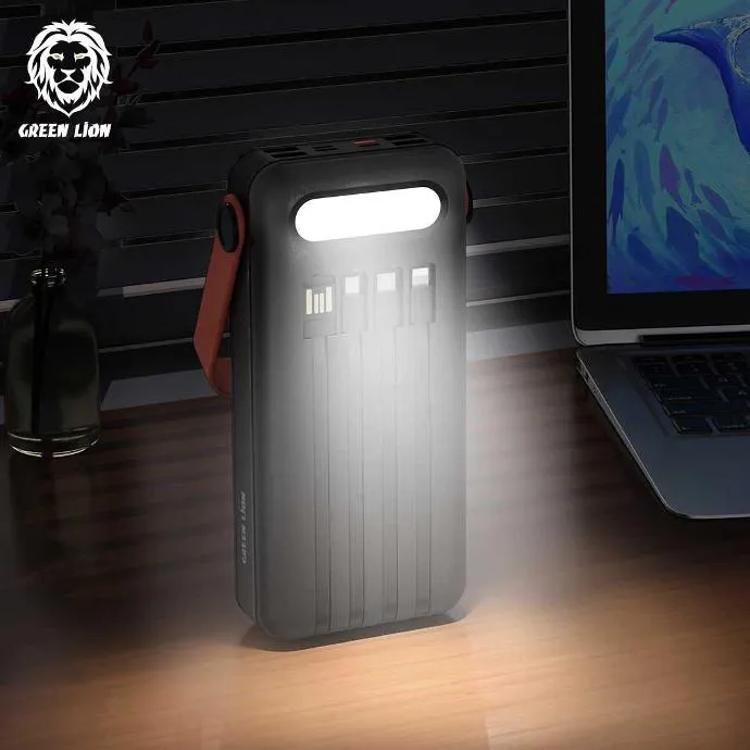 30000mAh Solar Power Bank, Dahili 4 Kablolu, PD 20W & QC 22.5W Hızlı Şarj, LED El Fenerli