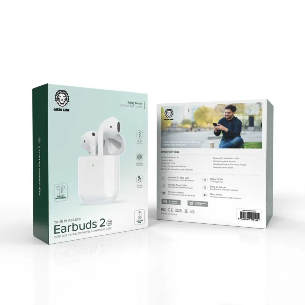 True Wireless Earbuds 2, TWS Bluetooth 5.3 Dokunmatik Kablosuz Kulaklık, iOS Pop-Up Destekli