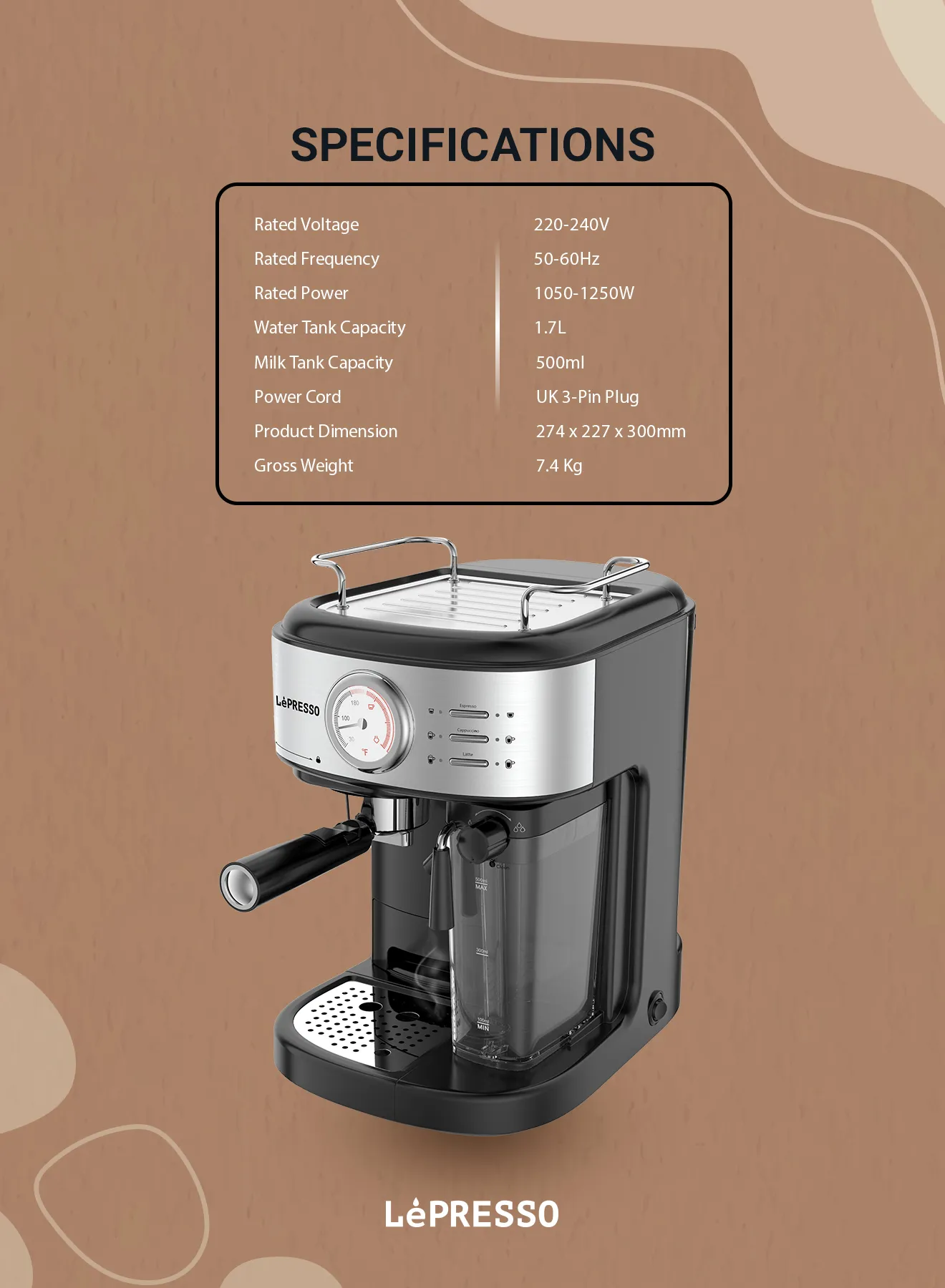 20 Bar Espresso Makinesi, Otomatik Süt Köpürtücü, Nespresso Uyumlu, Tek Dokunuş Kahve Makinesi