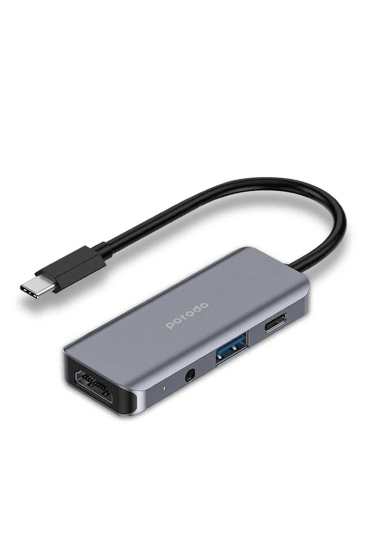 4'ü 1 Arada USB-C Hub Type-C PD 100W HDMI USB 3.5mm Aux Uyumlu