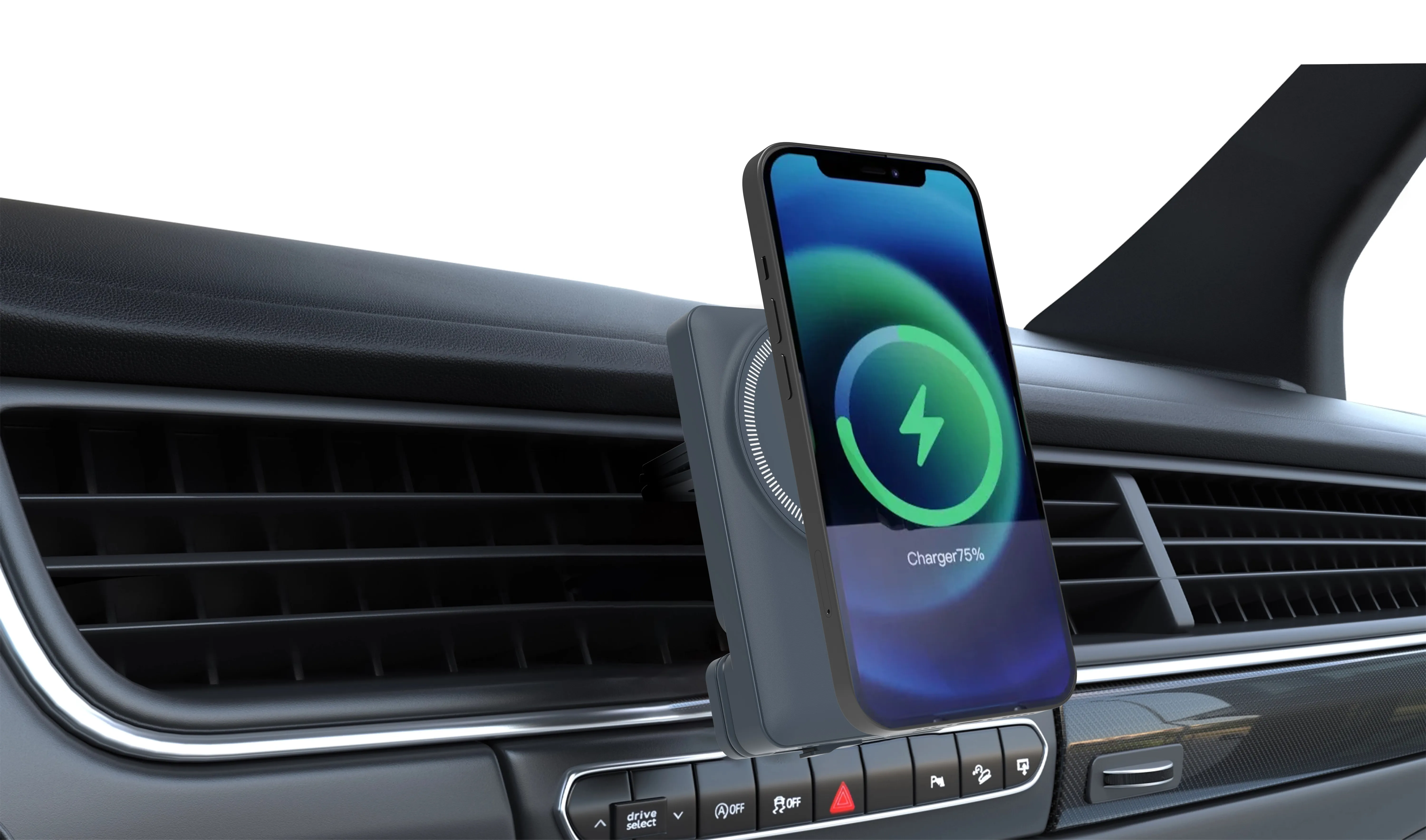 2'si 1 Arada 5000mAh MagSafe Powerbank ve Araç İçi Tutucu, 20W PD, Entegre Type-C Kablolu