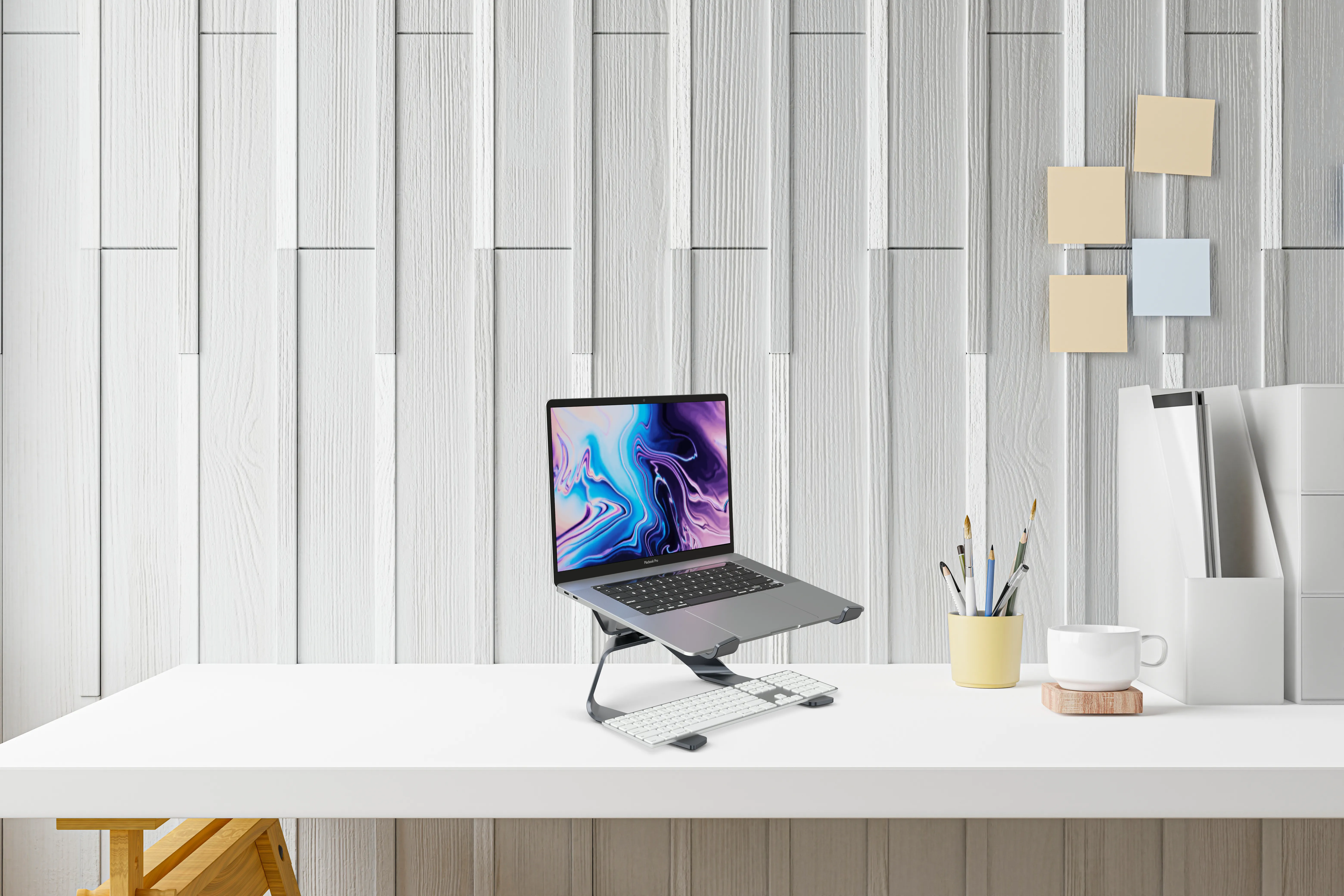 Ergonomik Laptop Standı, 360° Dönebilen, Ayarlanabilir Alüminyum Macbook ve Dizüstü Yükseltici