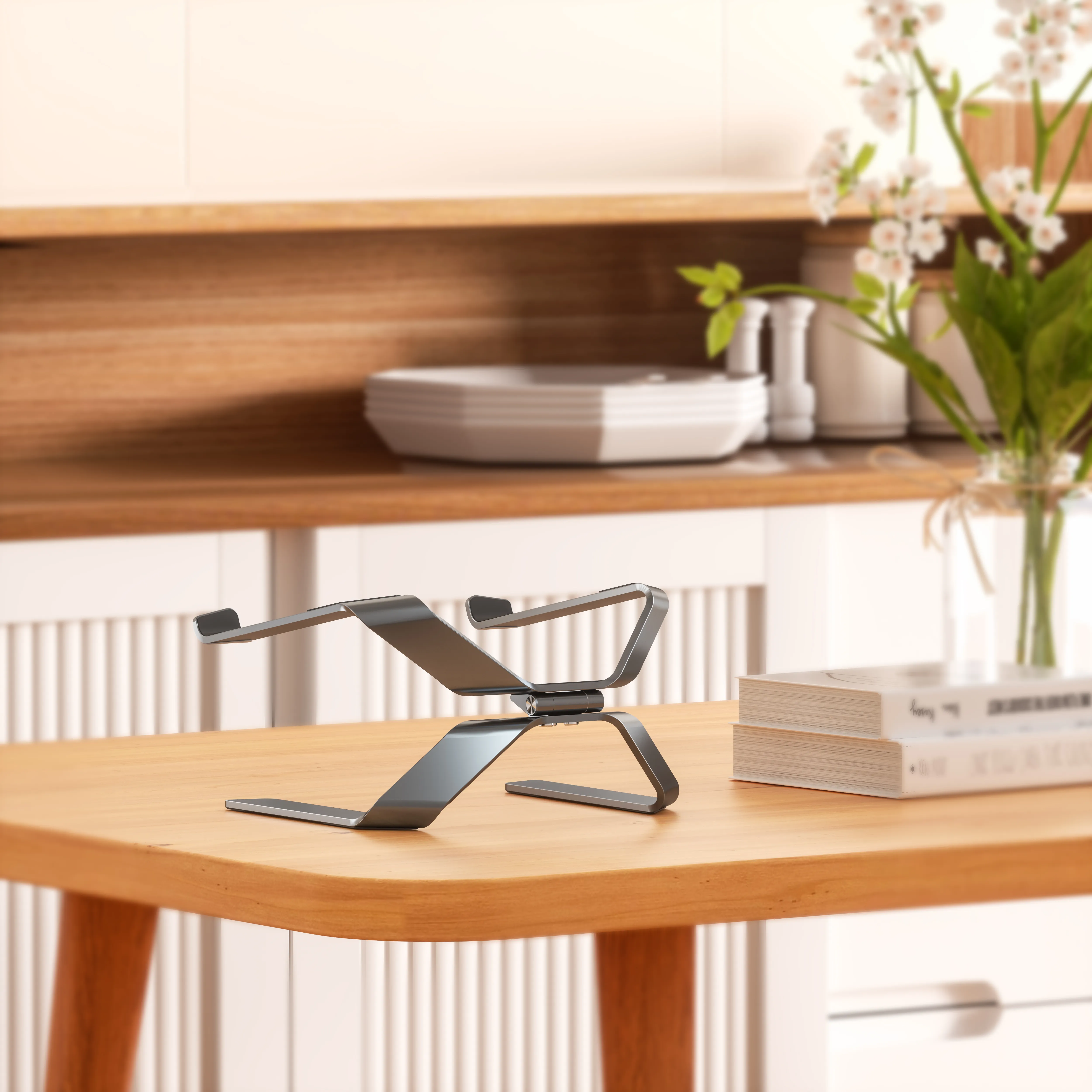 Ergonomik Laptop Standı, 360° Dönebilen, Ayarlanabilir Alüminyum Macbook ve Dizüstü Yükseltici