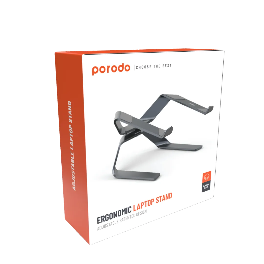 Ergonomik Laptop Standı, 360° Dönebilen, Ayarlanabilir Alüminyum Macbook ve Dizüstü Yükseltici