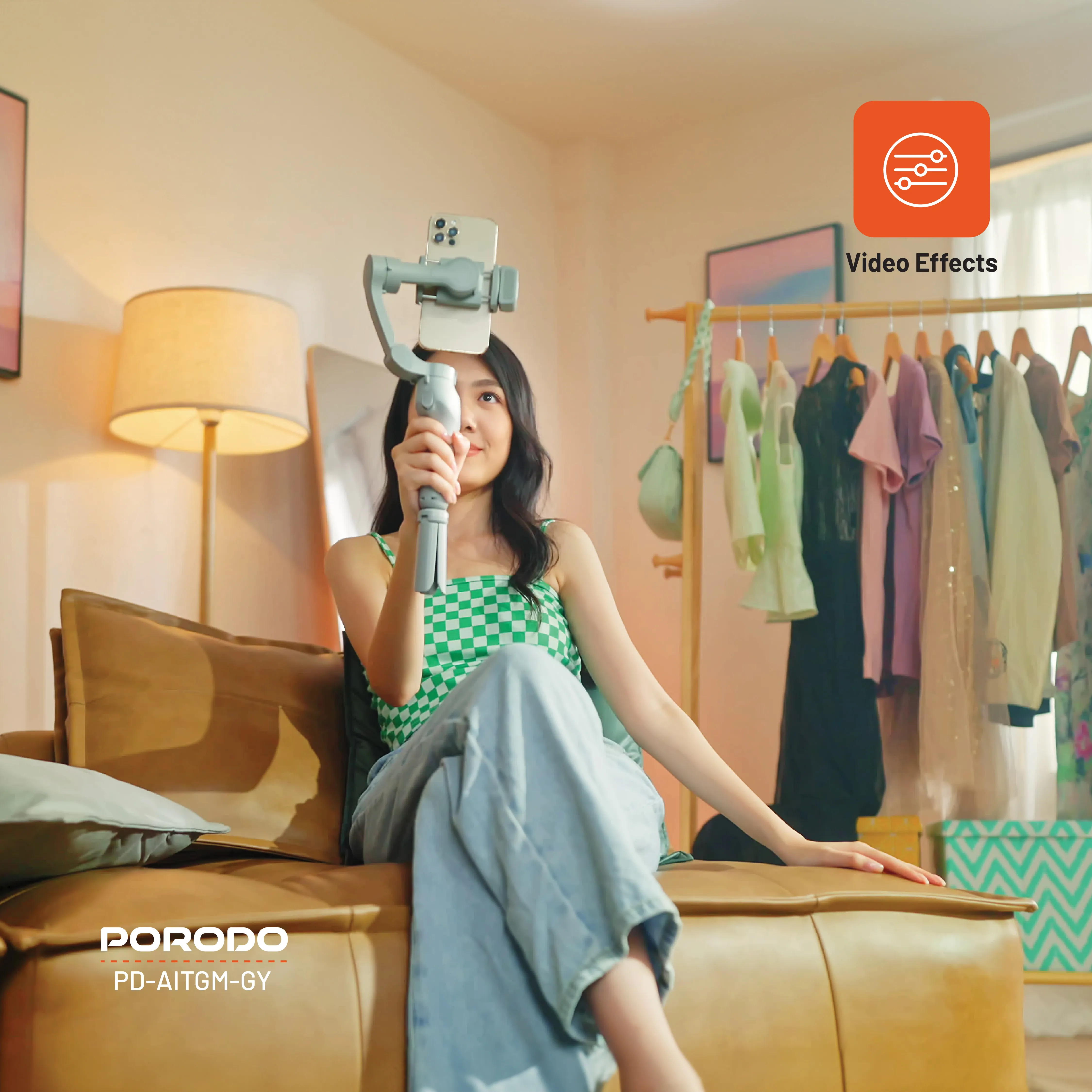 3 Eksenli Gimbal Sabitleyici, Yapay Zeka Yüz Takibi, Dahili Işık ve Hareket Kontrollü Stabilizer