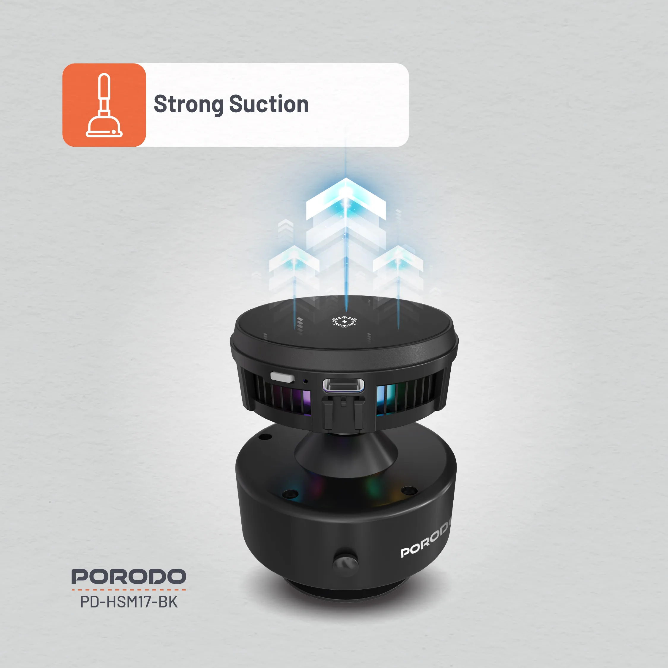 Vacuseal Soğutuculu MagSafe Kablosuz Şarj Cihazı, 15W, Vantuzlu, RGB Işıklı Yarı İletken Soğutucu