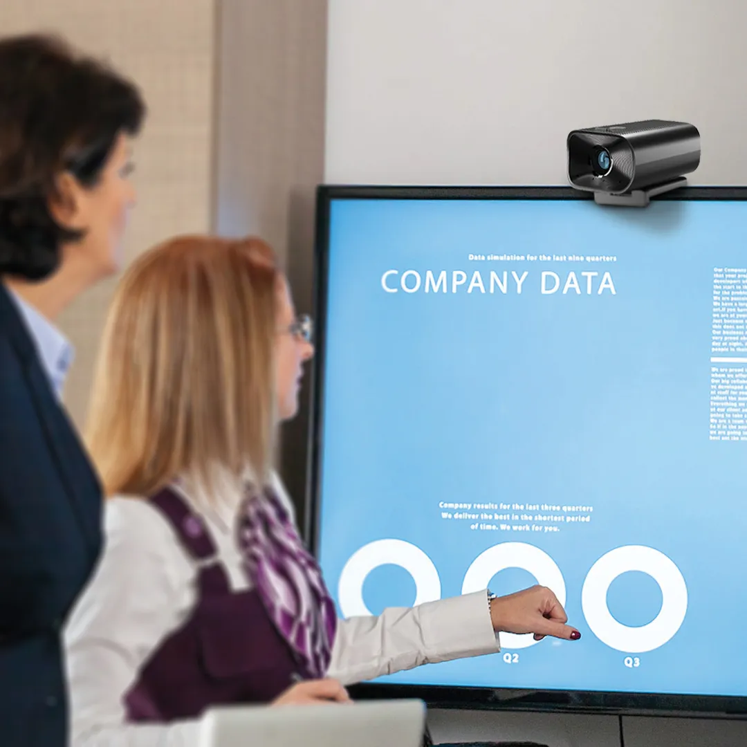 1080p Full HD Konferans Webcam, Dahili Hoparlör, Yapay Zeka Gürültü Engellemeli Mikrofon, Kumandalı