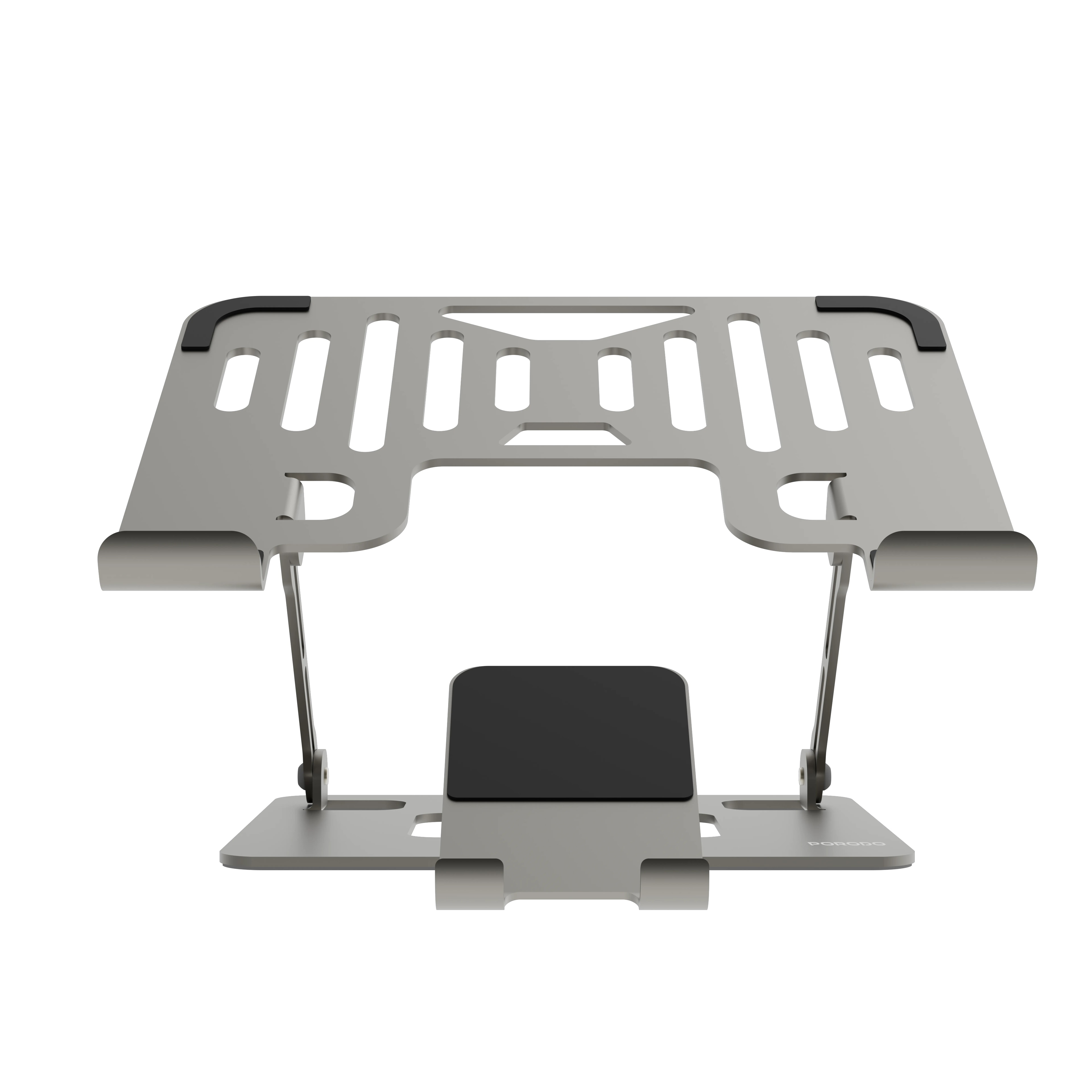 2'si 1 Arada Katlanabilir Laptop ve Telefon Standı, Ayarlanabilir Yükseklik/Açı, Karbon Çelik Stand