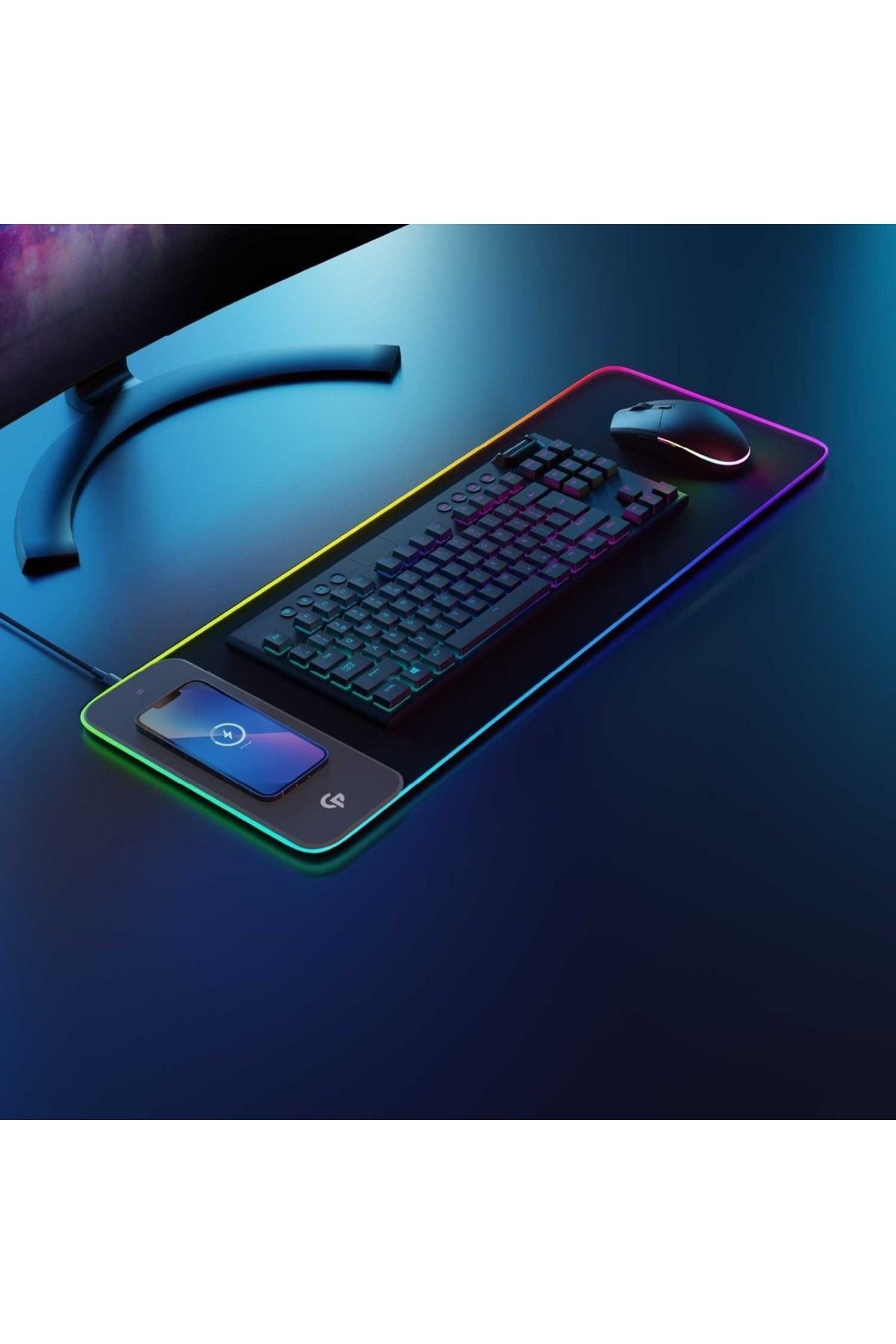 RGB Oyun Mouse Pad'i ve 15W Hızlı Kablosuz Şarj Cihazı