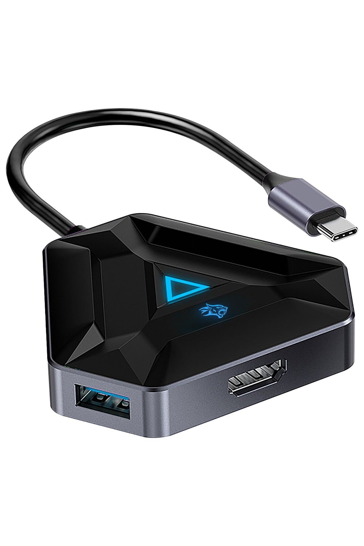 Gaming 6in1 USB-C Hub Type-C PD 100W HDMI USB SD MicroSD - Siyah