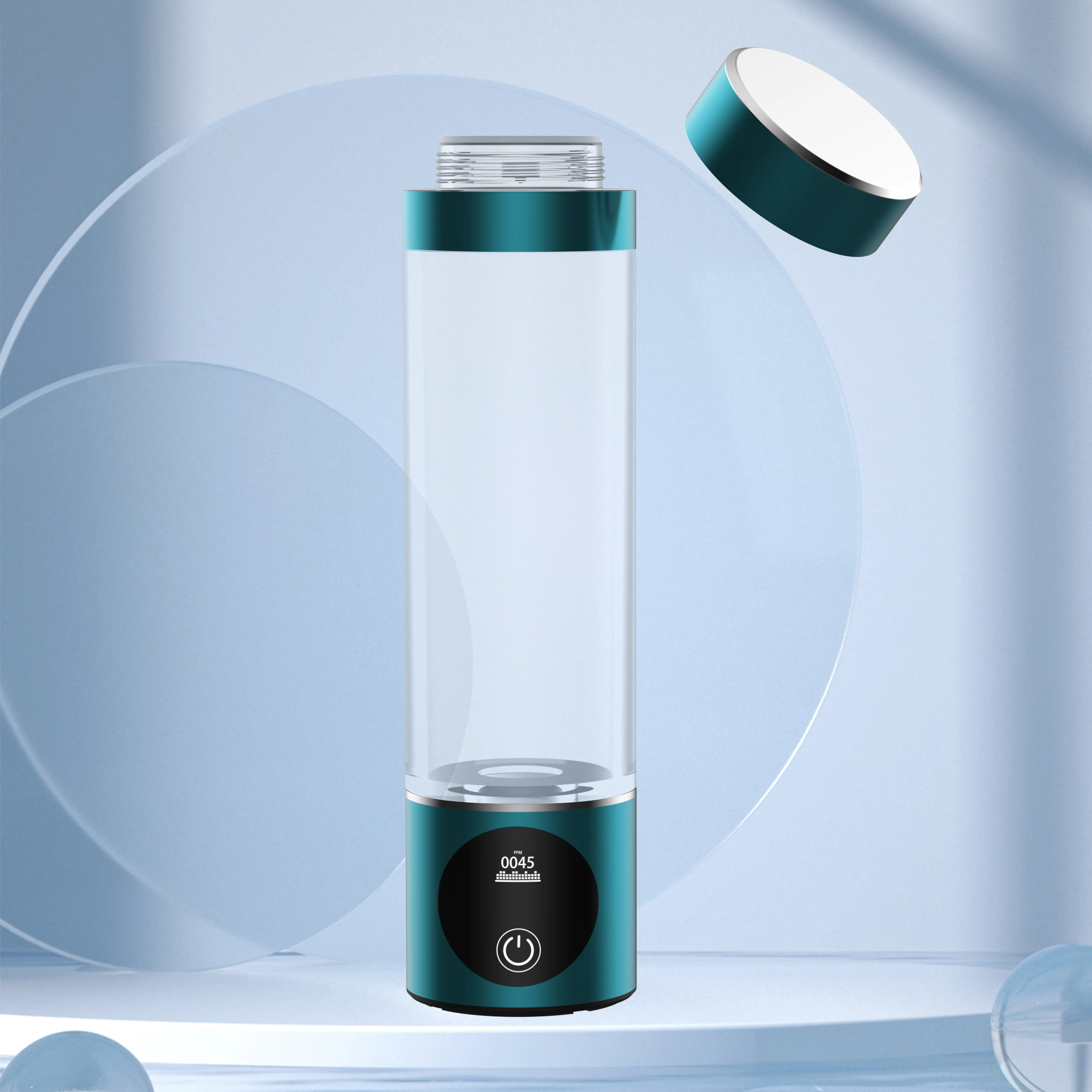 Hidrojenli Su Matarası, 3000 PPB, Titanyum Platin Elektrotlu Su Jeneratörü, OLED Ekranlı