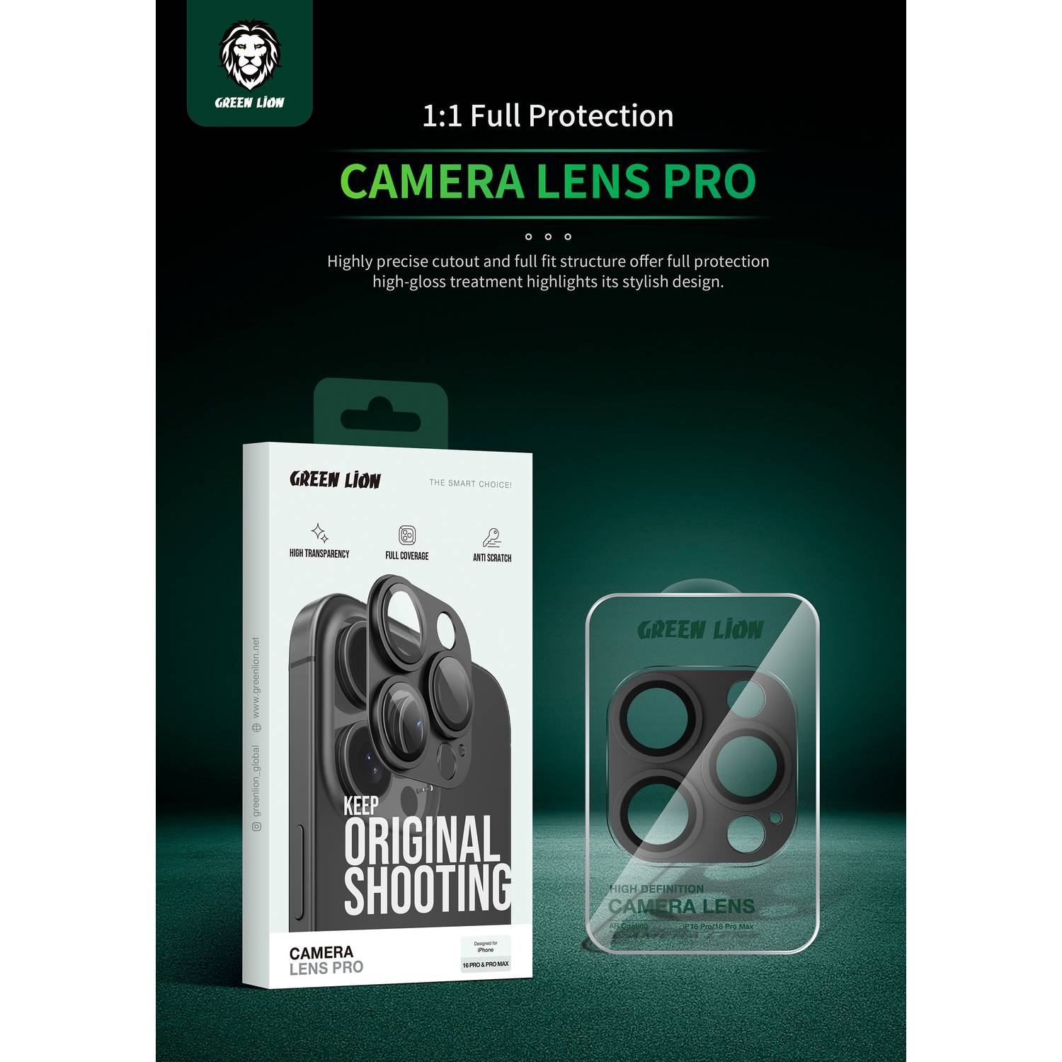 Camera Lens Pro Entegre Kamera Lens Koruyucu, iPhone 16 Pro ve 16 Pro Max Uyumlu, Tek Parça Tasarım