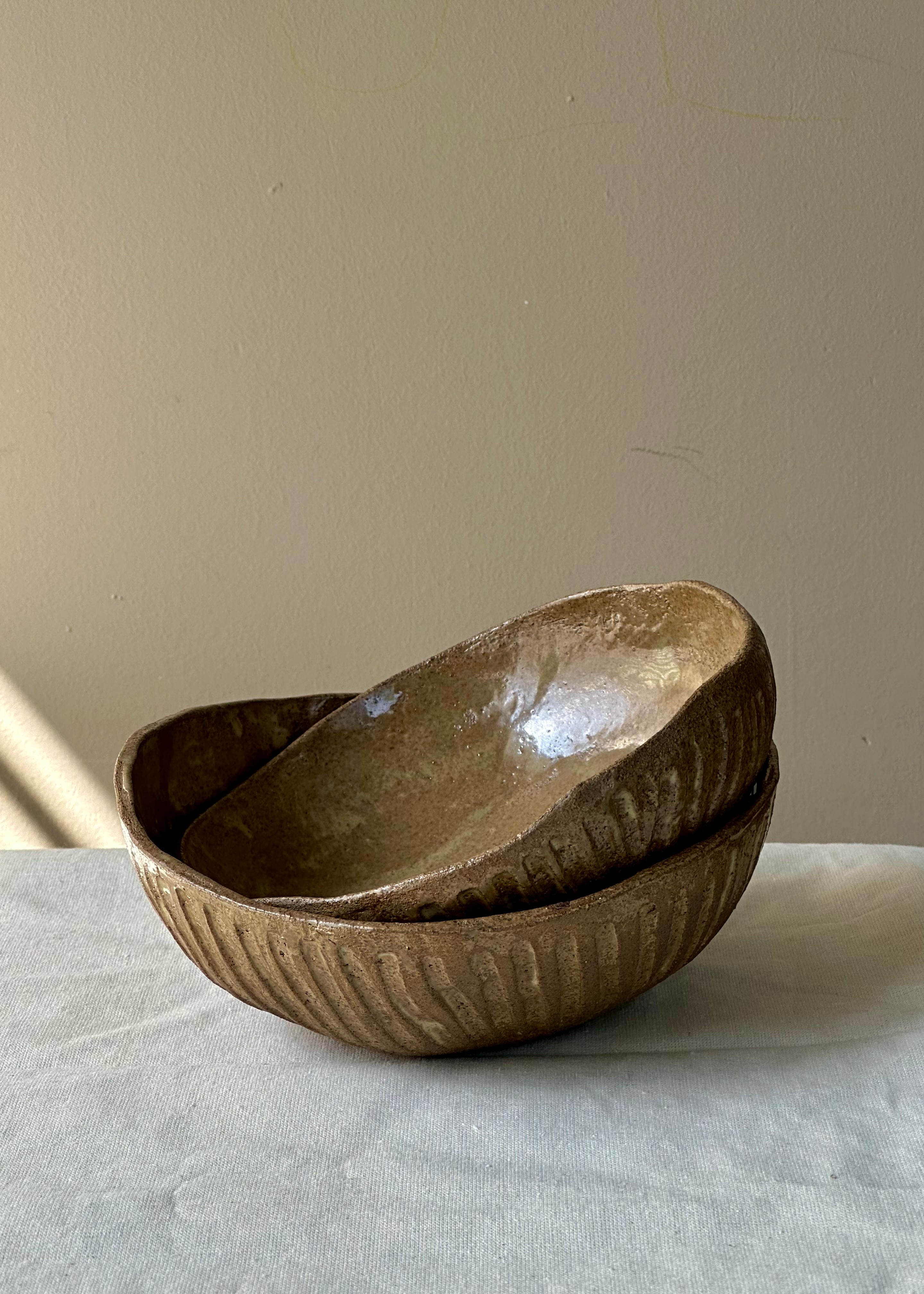 Pottery Double Bowl 