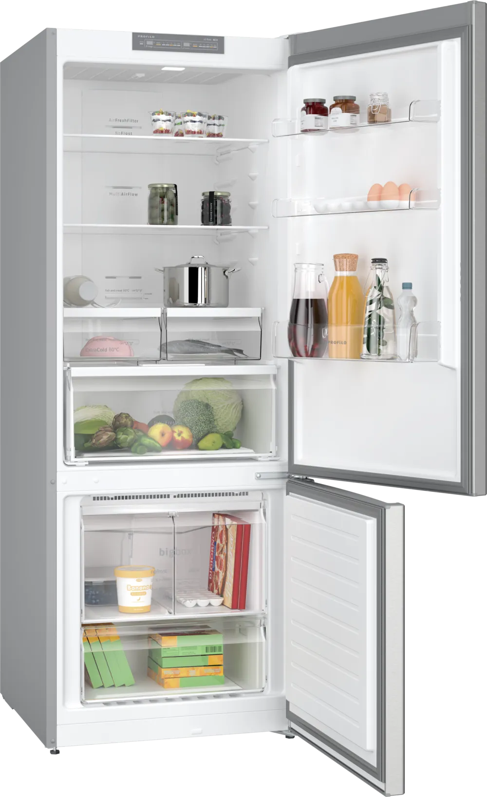 Profilo BD3055IEVN Alttan Donduruculu Buzdolabı 186 x 70 cm Kolay temizlenebilir Inox