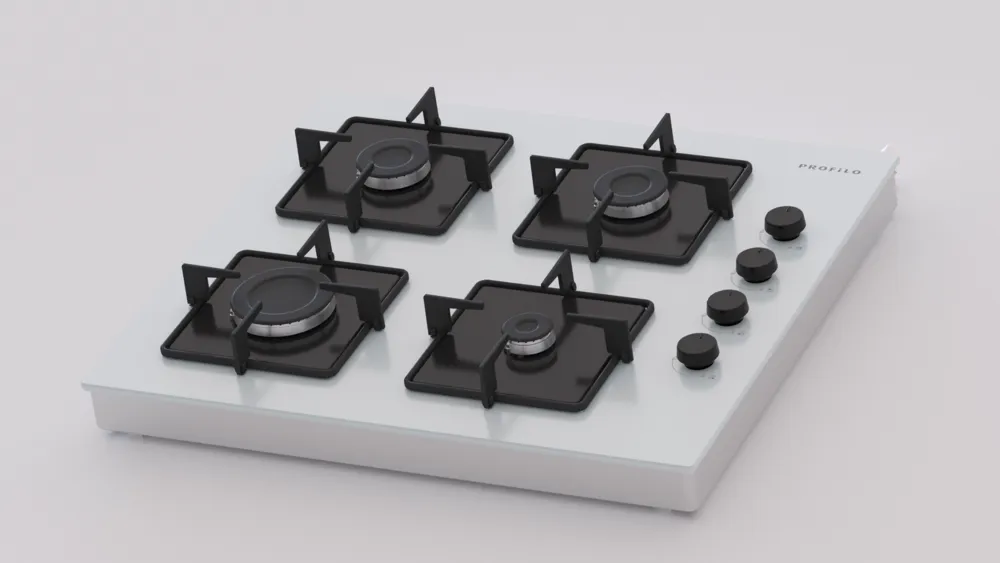 Profilo OE36P2P10L Gazlı Ocak 60 cm Sert cam, Beyaz