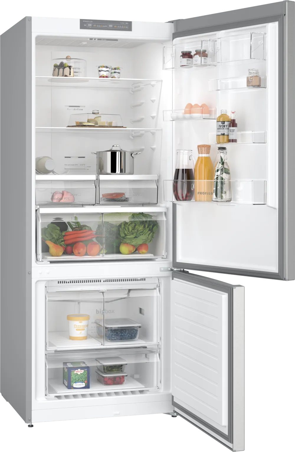 Profilo BD3076IEVN Alttan Donduruculu Buzdolabı 186 x 75 cm Kolay temizlenebilir Inox