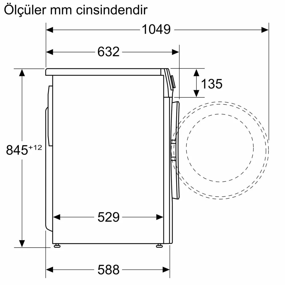 Profilo CGA142X0TR Çamaşır Makinesi 9 kg 1200 dev./dak.