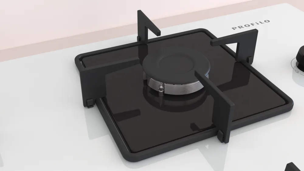 Profilo OE37P2P10D Gazlı Ocak 67 cm Sert cam, Beyaz