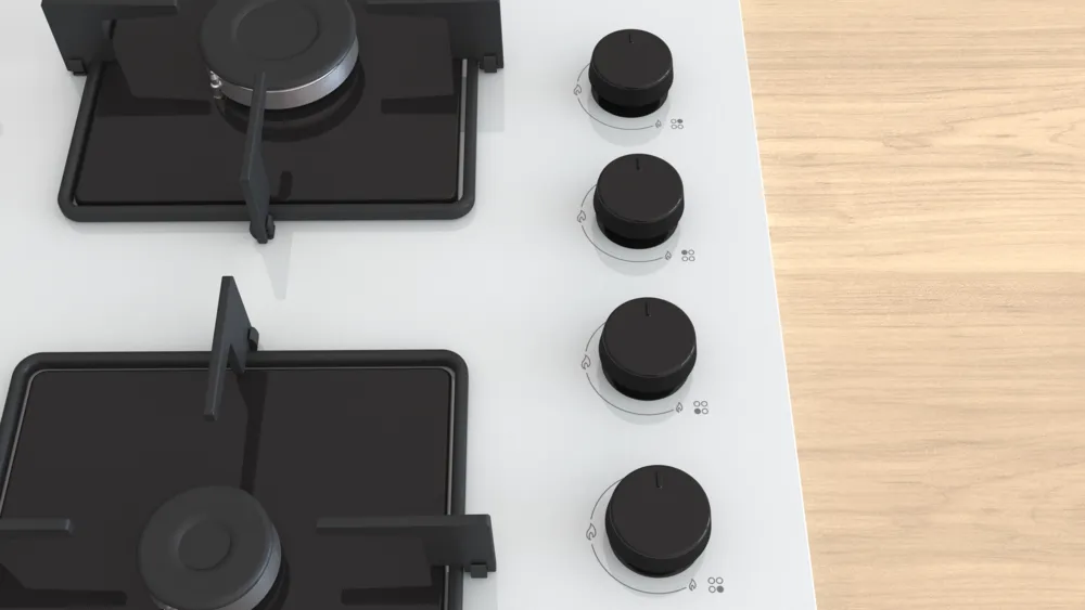 Profilo OE36K2P10D Gazlı Ocak 60 cm Sert cam, Beyaz