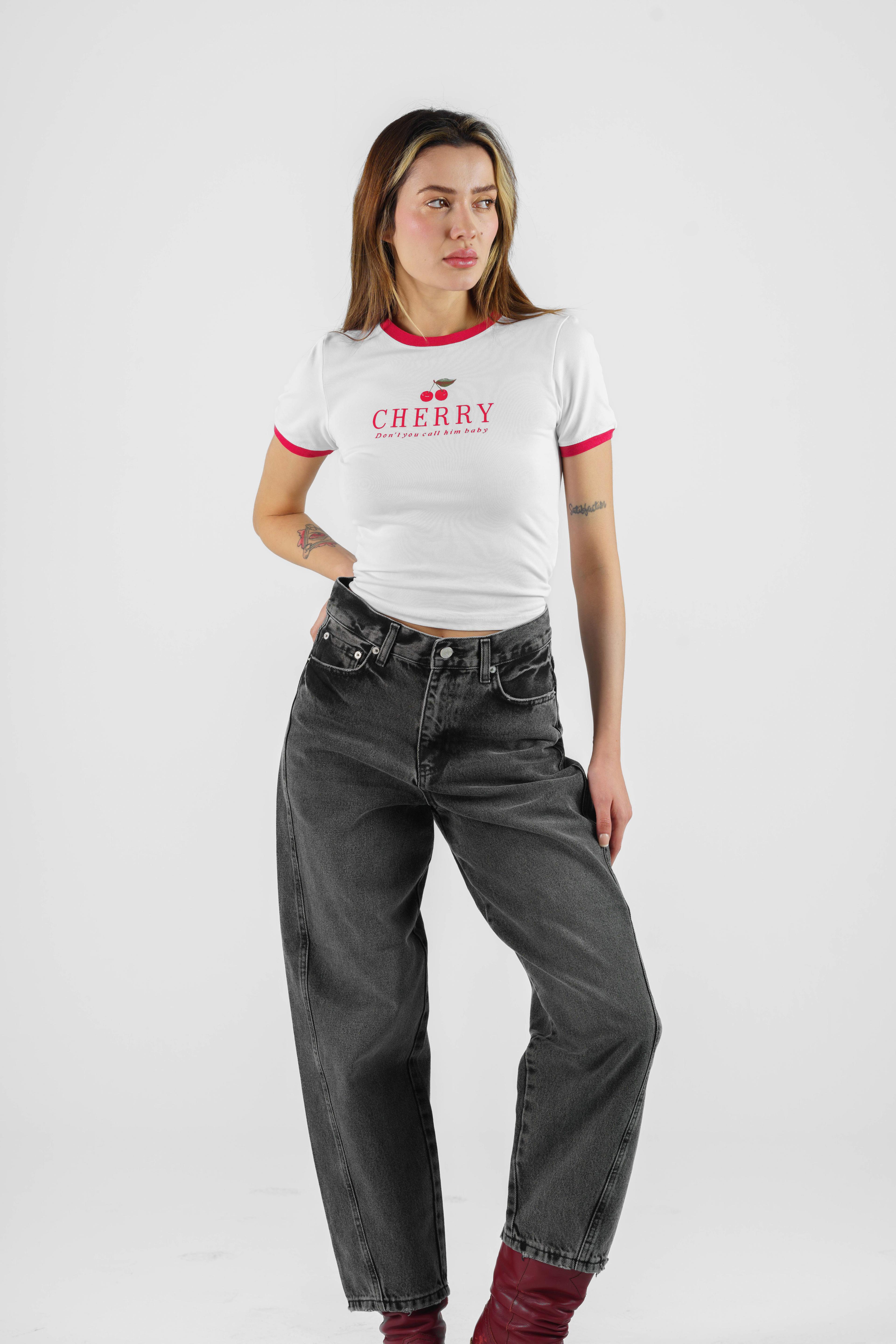 Cherry Baskılı Tshirt