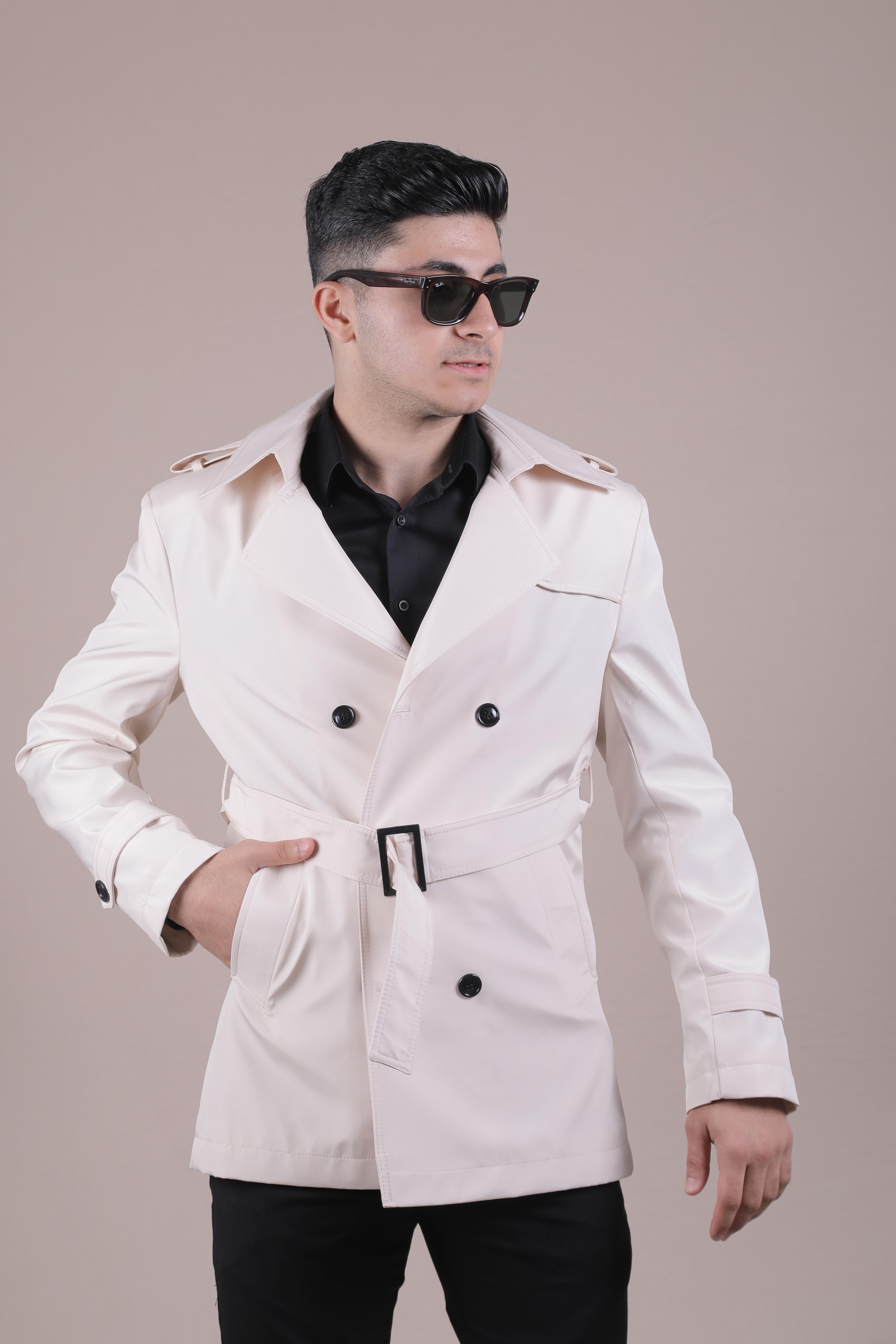 Slim Fit Kemer Detaylı Erkek Trençkot  - Kemik