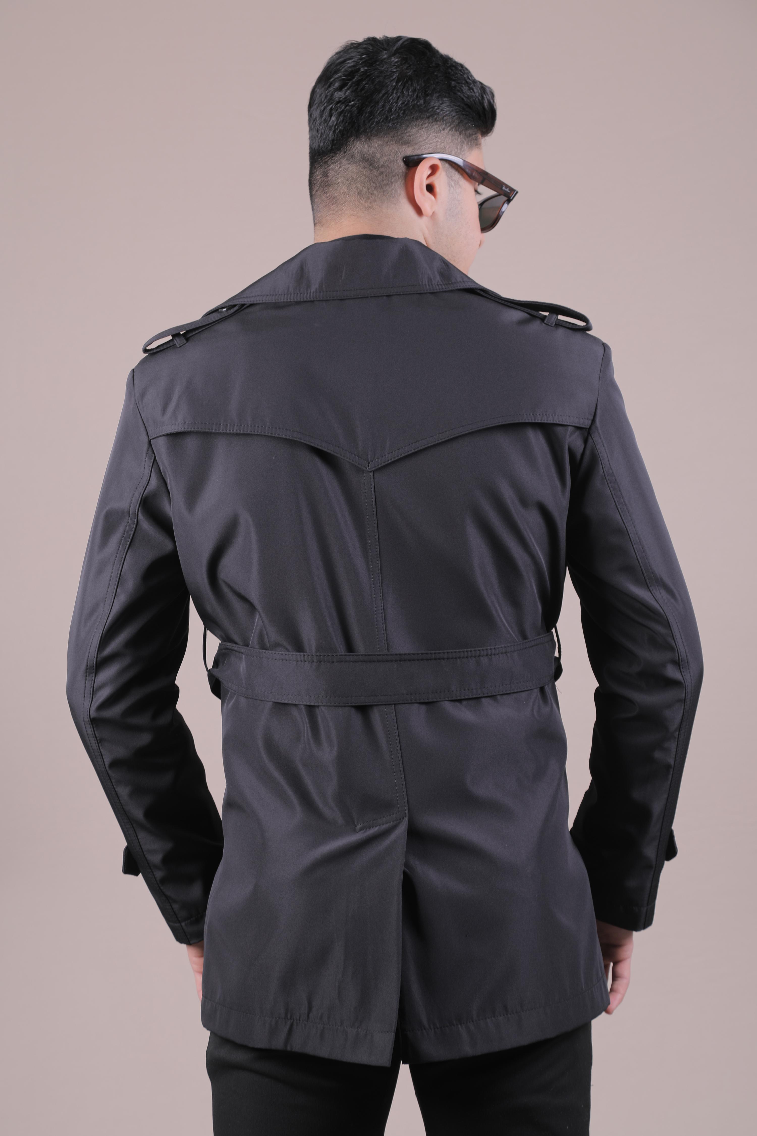 Slim Fit Kemer Detaylı Erkek Trençkot 