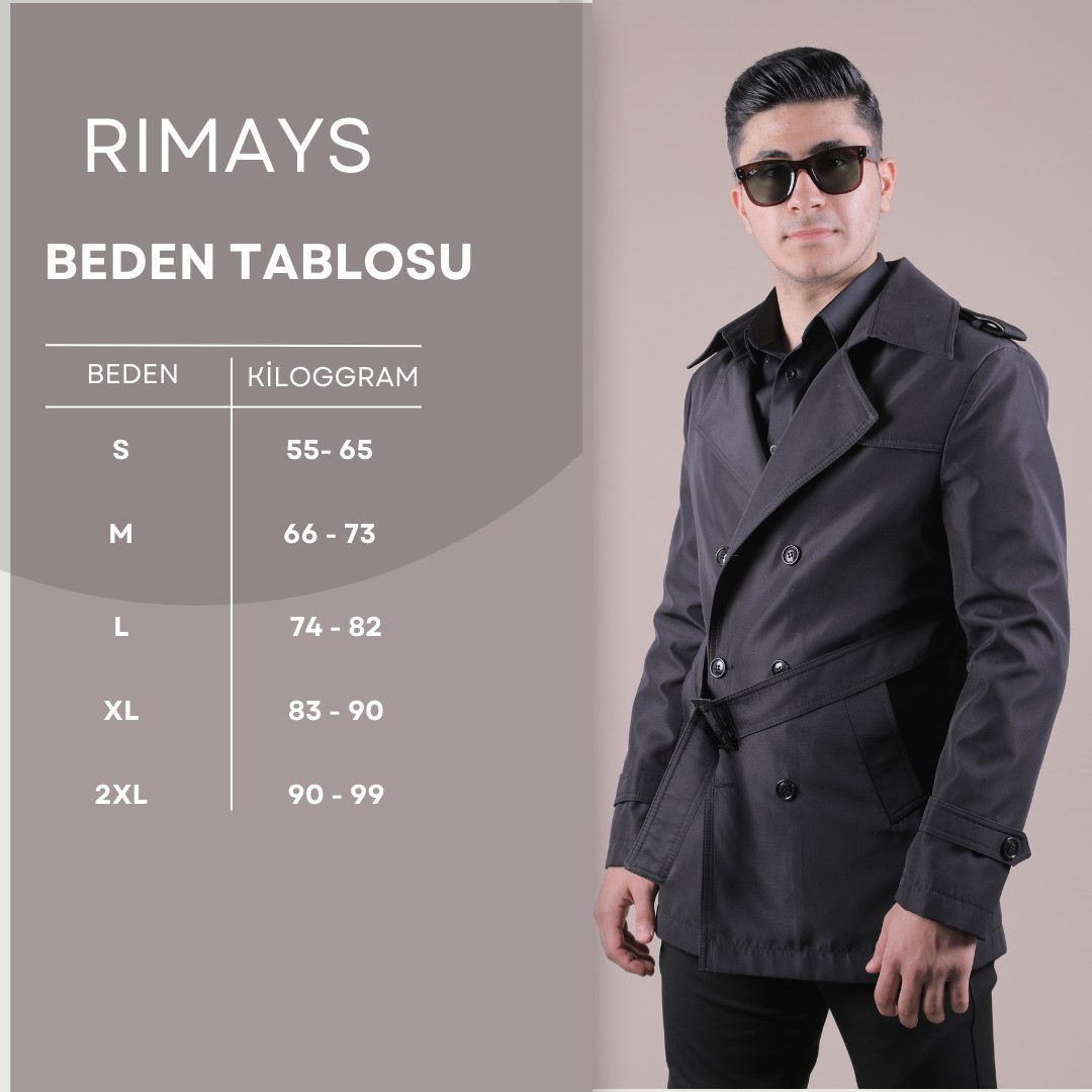 Slim Fit Kemer Detaylı Erkek Trençkot 