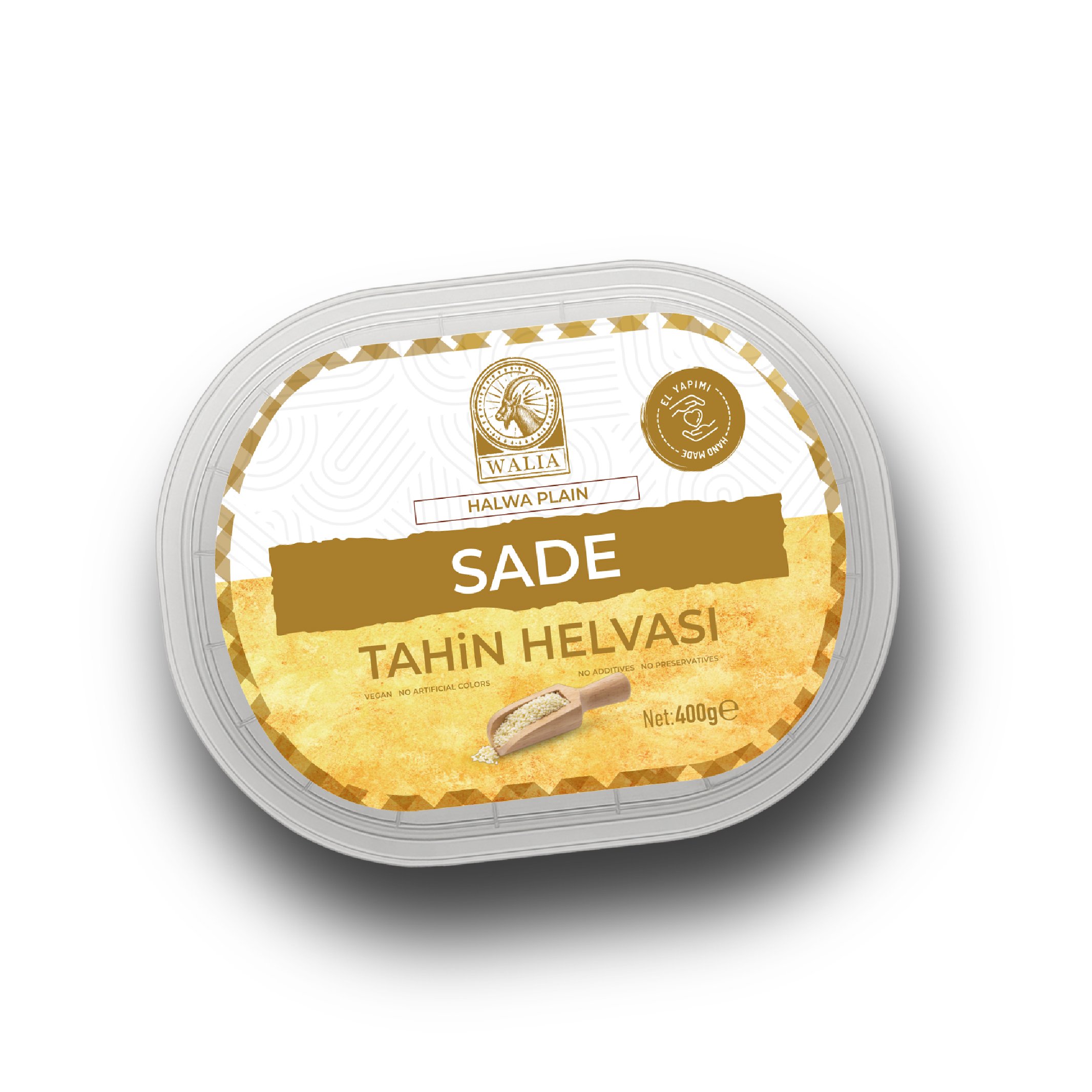 Sade Rafine Şekersiz El Yapımı Taze Tahin Helvası | 400g Hurma Suyuyla Tatlandırılmış