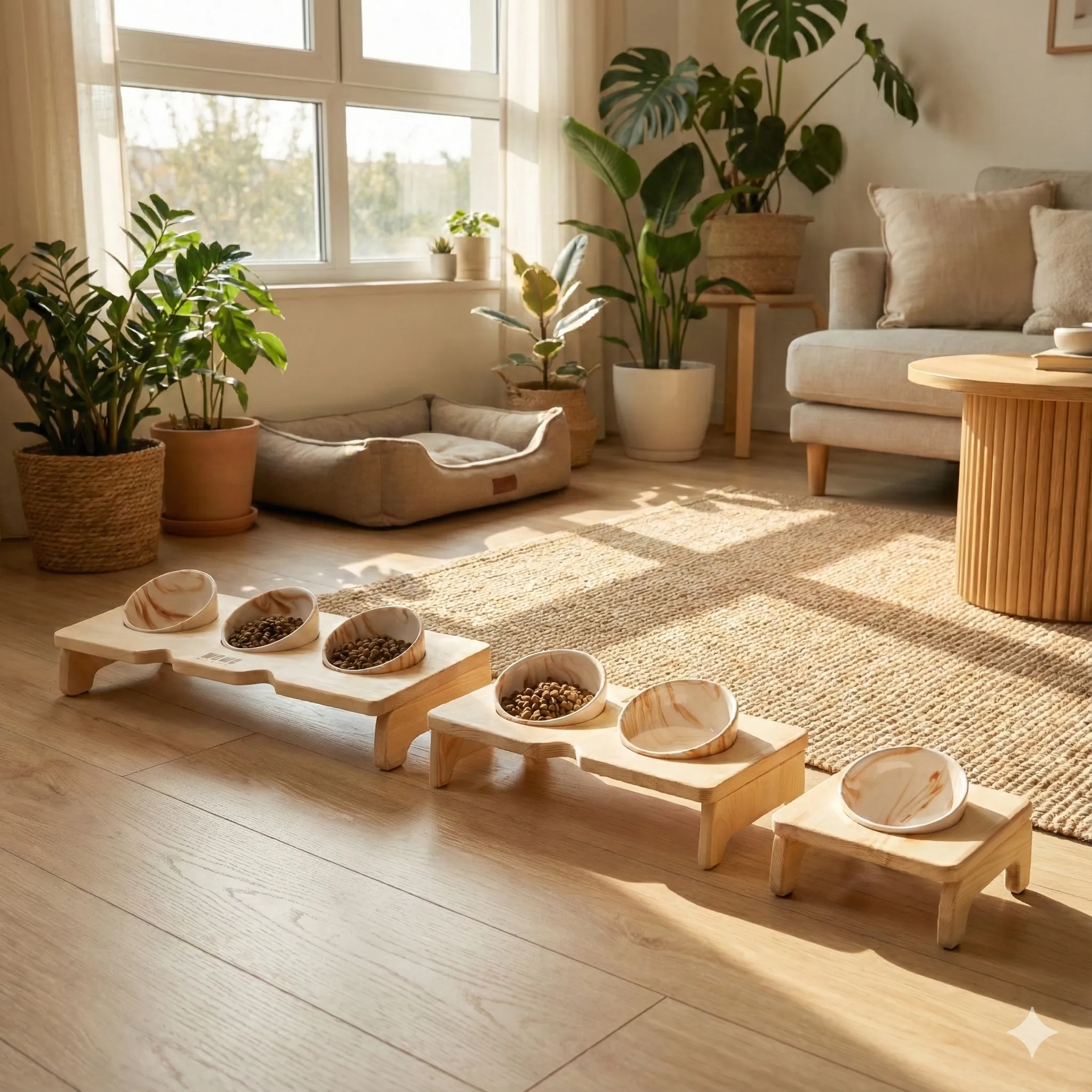 3'lü Kare Mama Kabı Seti – Tekli + İkili + Üçlü 