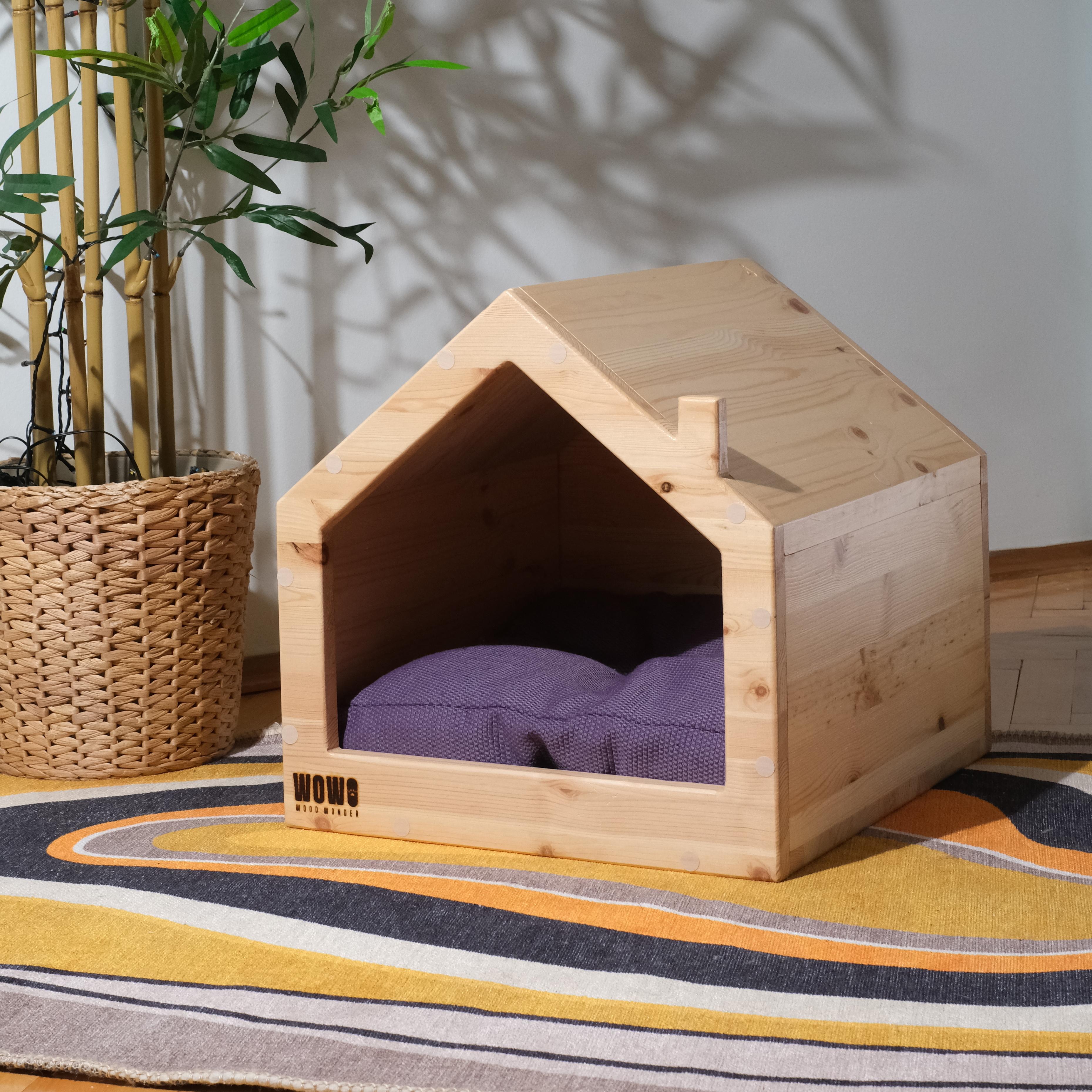 ARBİNA Ahşap Kedi Evi – Doğal, Kapalı ve Konforlu Tasarım