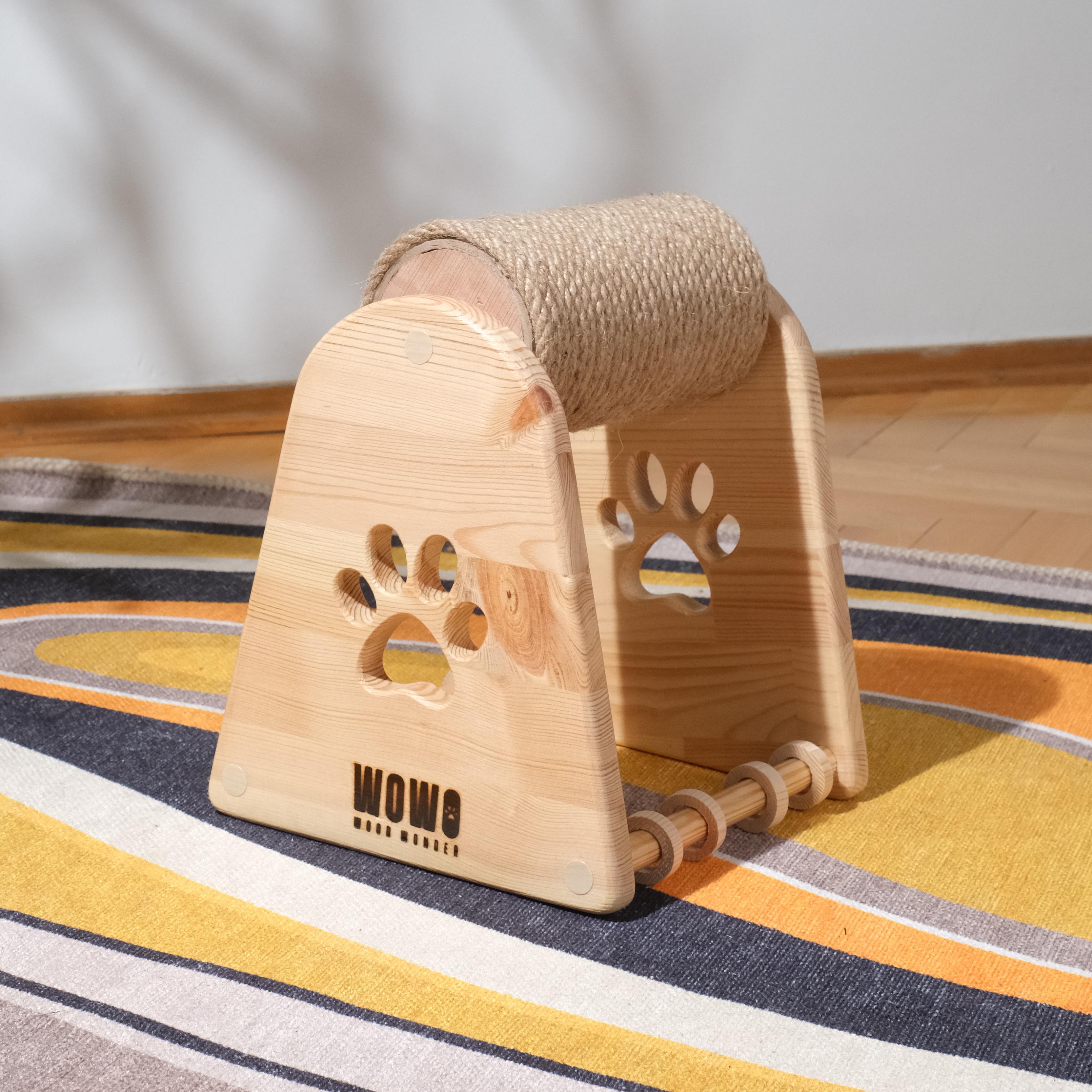LUDO - Kedi Tırmalama Çubuğu - Ahşap Halkalı 