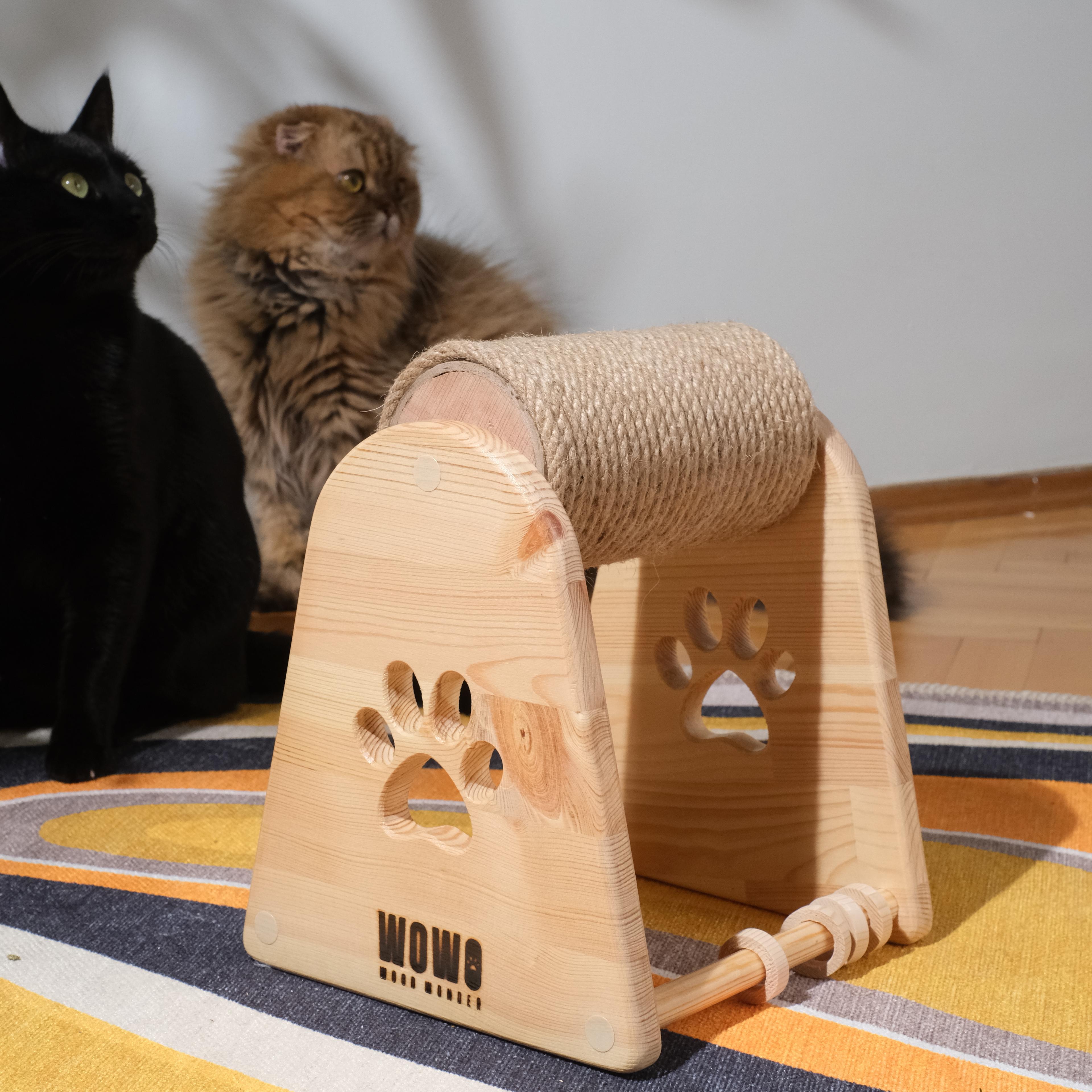 LUDO - Kedi Tırmalama Çubuğu - Ahşap Halkalı 