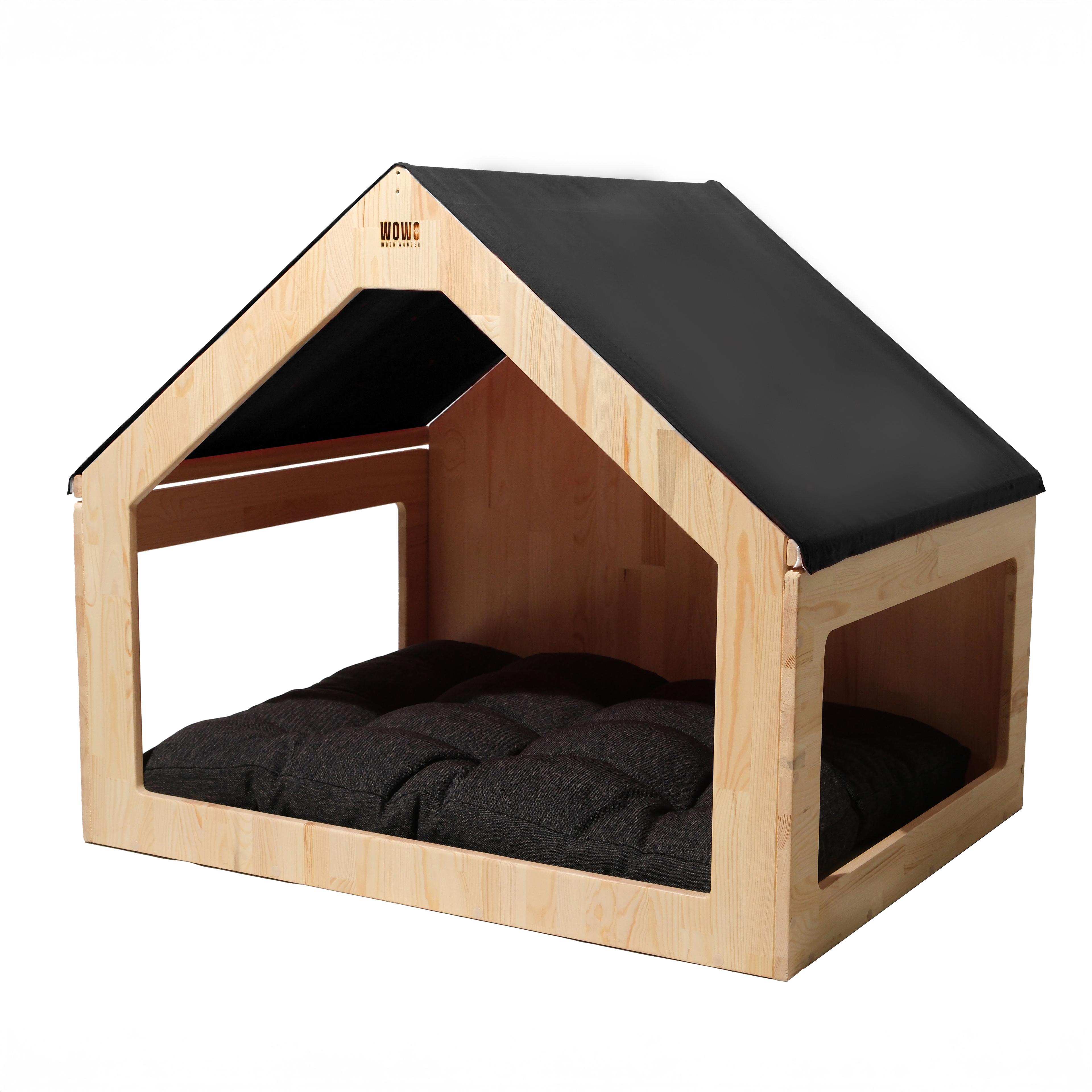 ARİN - Köpekler için Kumaş Çatılı Yanları Pencereli Premium Ev