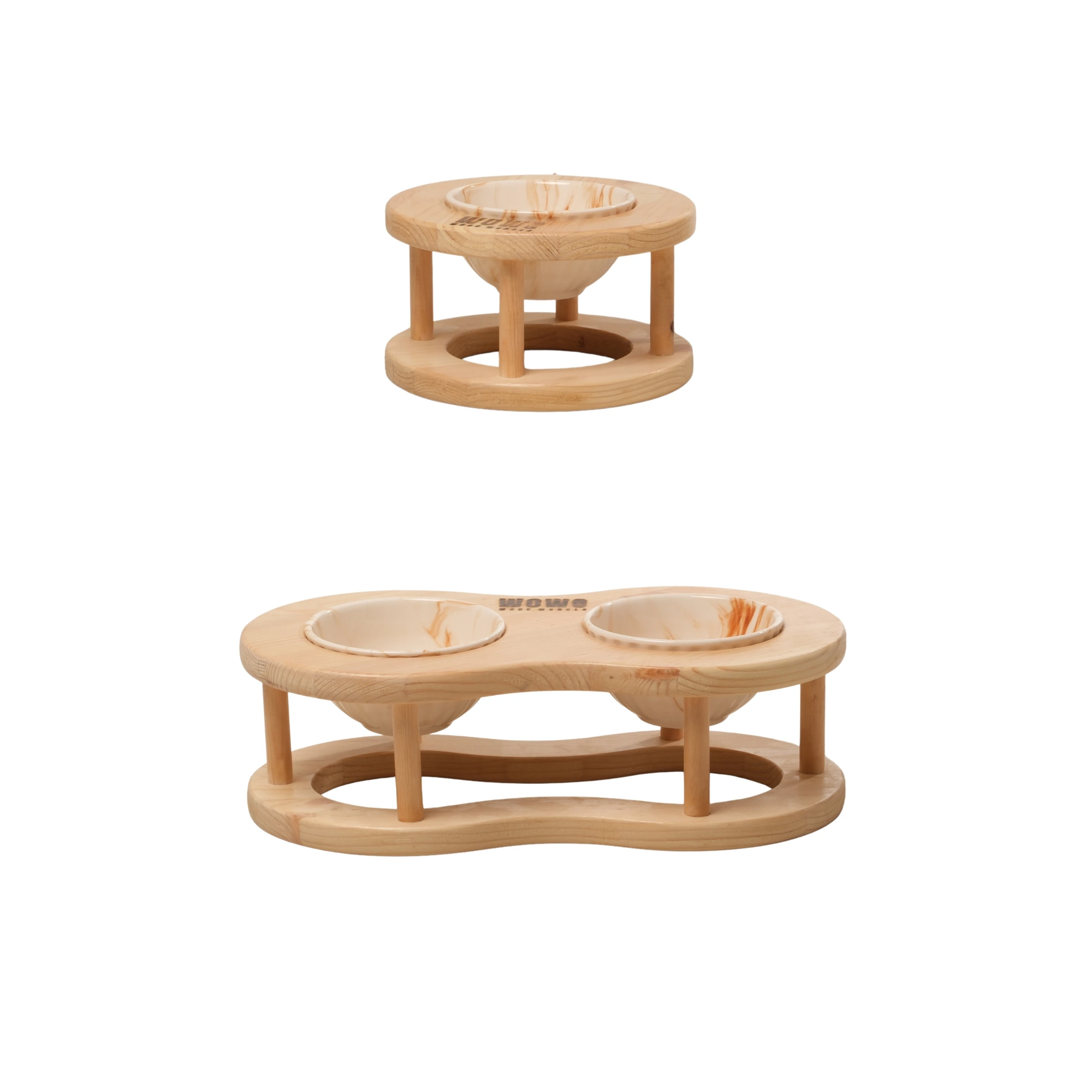 2'li Oval Set | Tekli + İkili Mama Kabı 