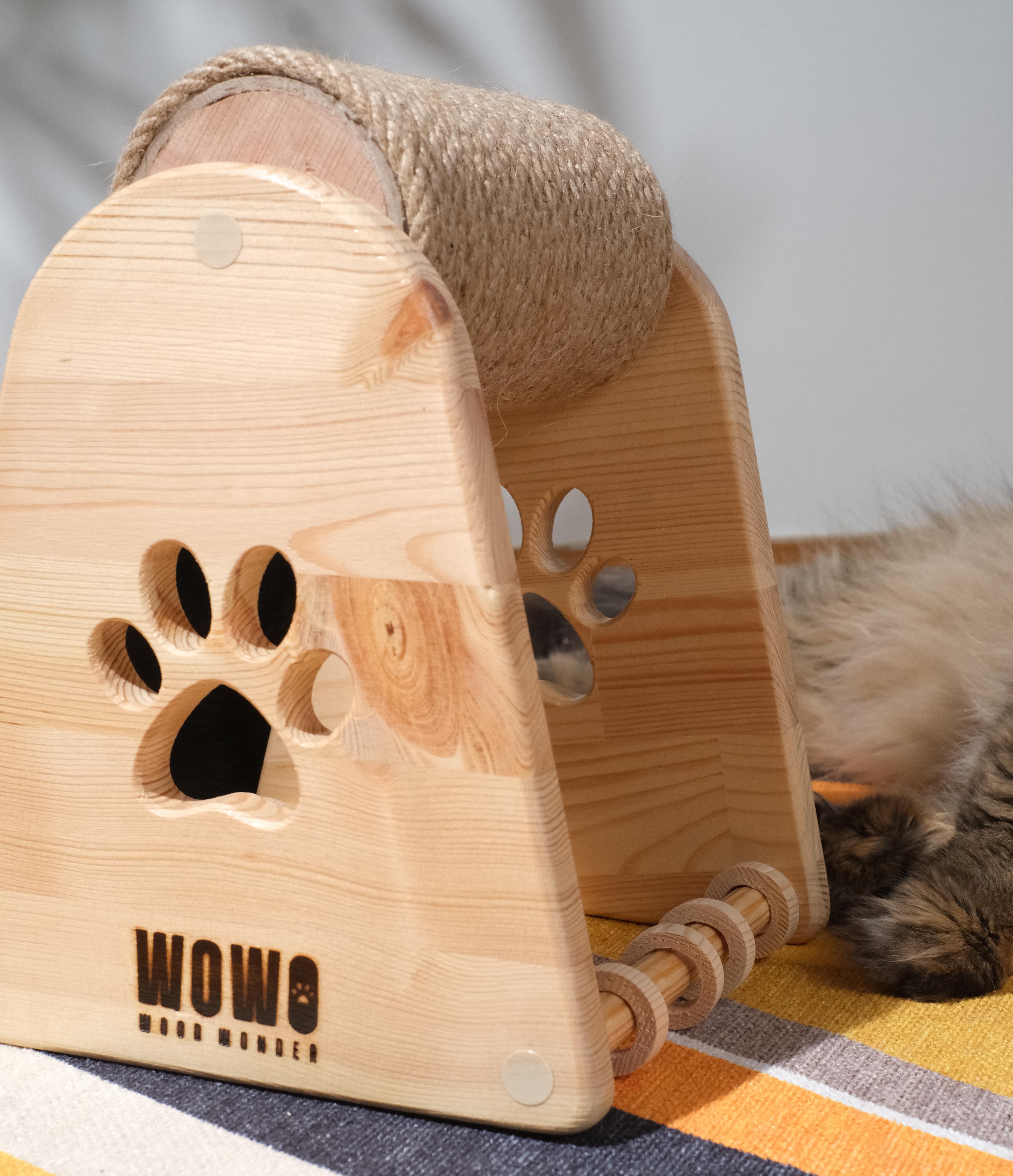 LUDO - Kedi Tırmalama Çubuğu - Ahşap Halkalı 