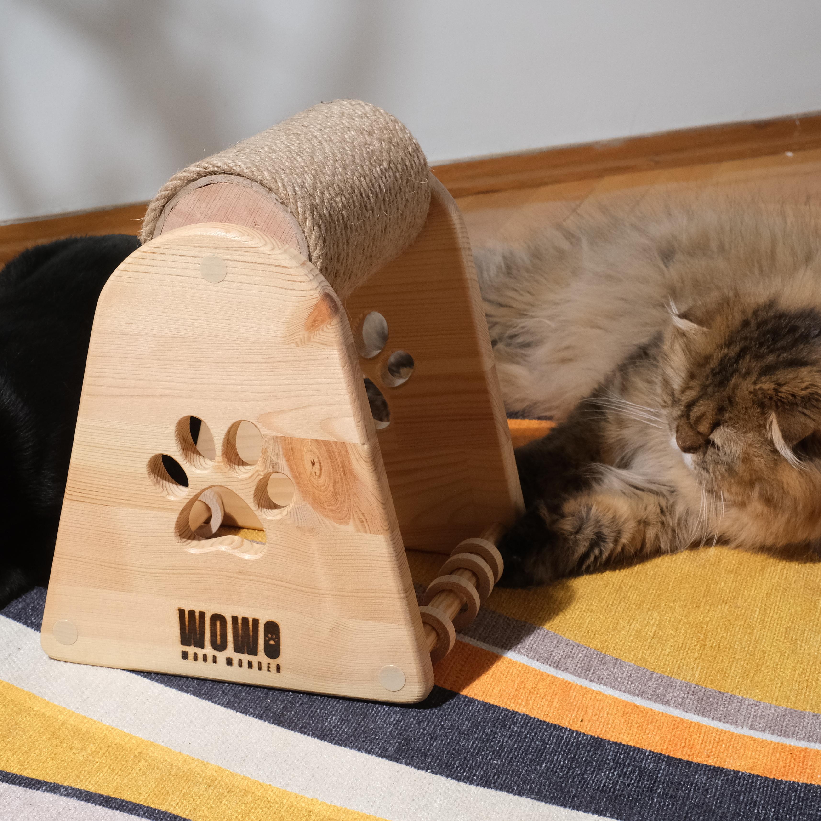 LUDO - Kedi Tırmalama Çubuğu - Ahşap Halkalı 