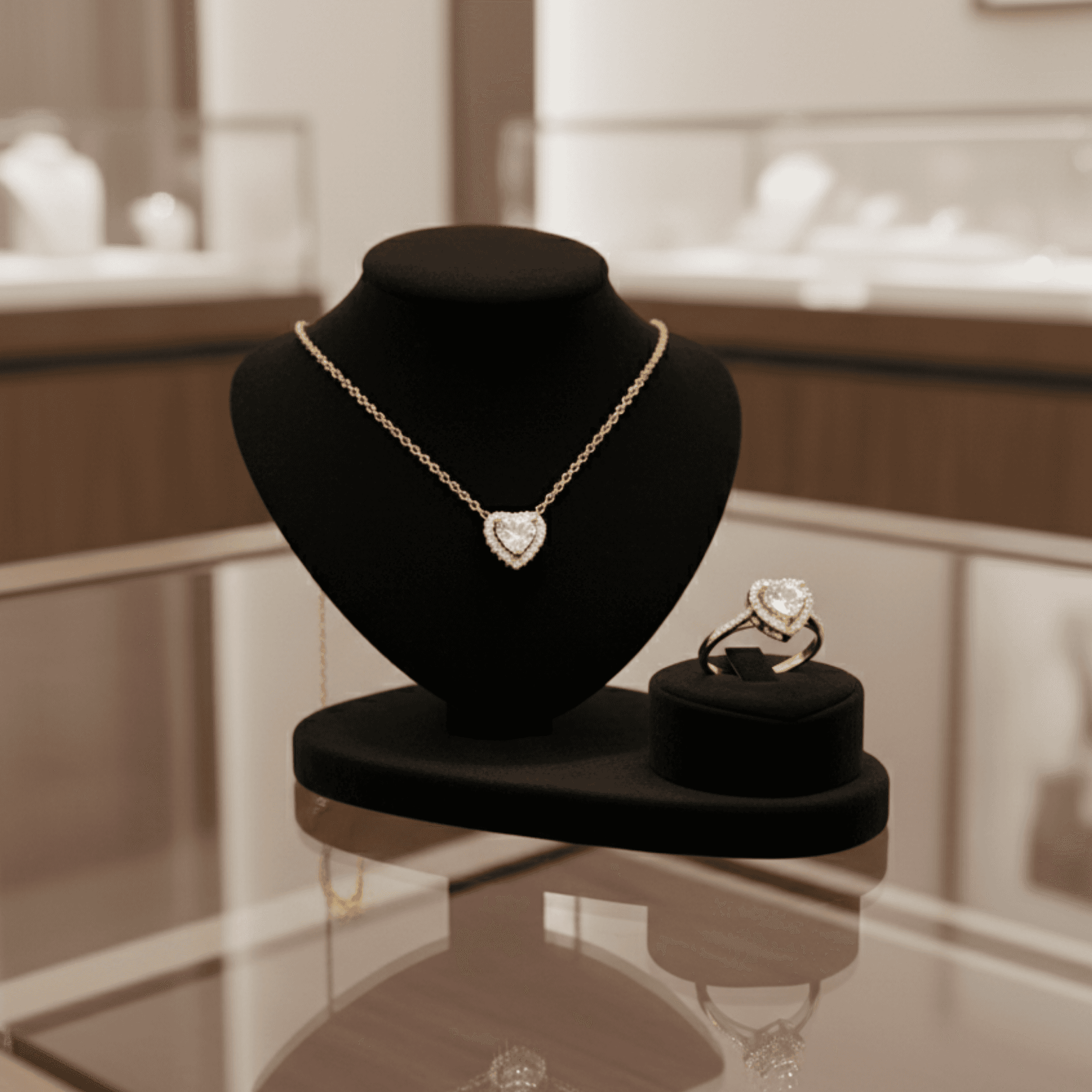 Pandora Saf Güzellik Seti | Pandora Kolye ve Pandora Yüzük Seti | Gold Renk