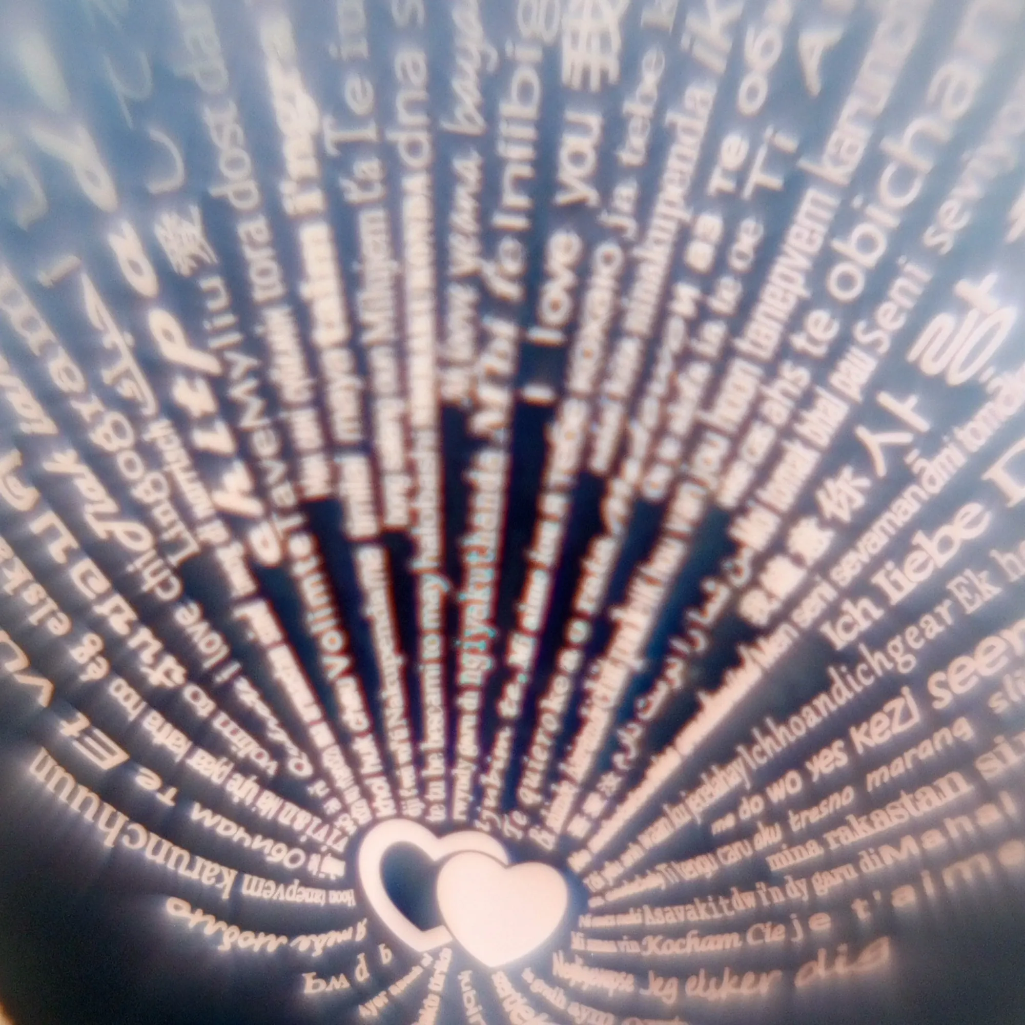 Ay ve Yıldız Motifli 100 Dilde Seni Seviyorum Projeksiyon Kolye - Zirkon Taşlı 316L Çelik GOLD