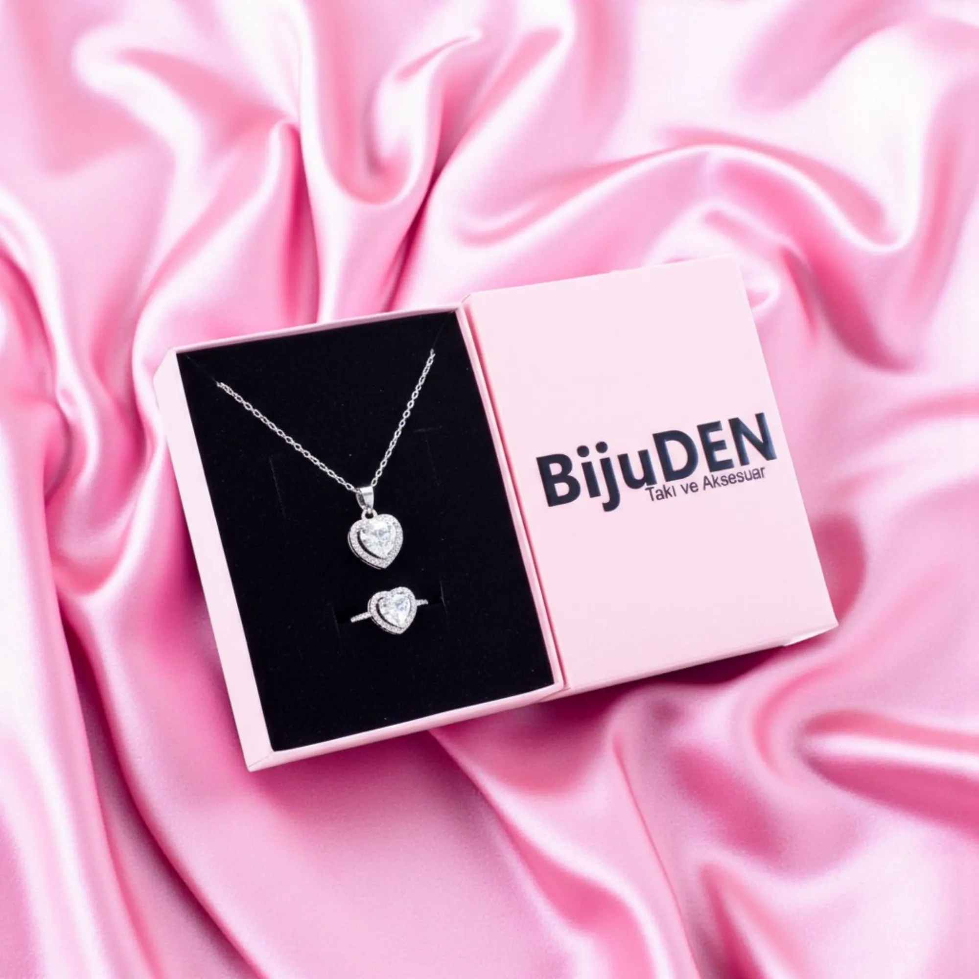 Pandora Saf Güzellik Seti | Pandora Kolye ve Pandora Yüzük Seti | Gümüş Beyaz