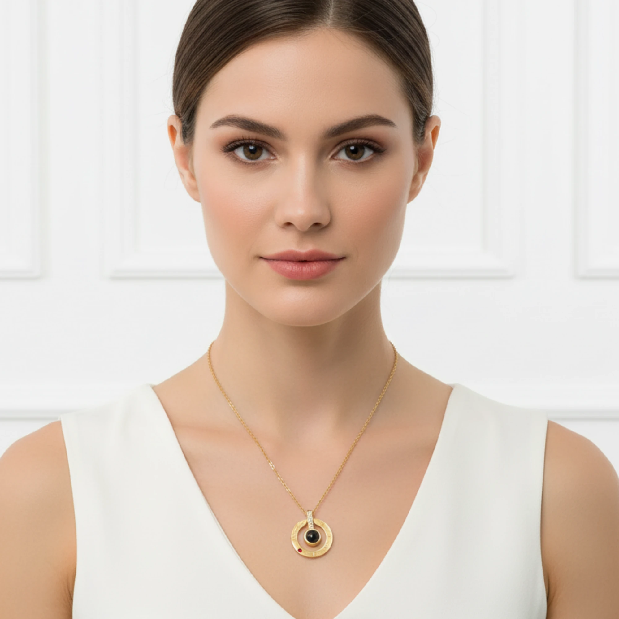 100 Dilde Seni Seviyorum Projeksiyon Kolye  Gold Rengi Çelik  Zirkon Taş Detaylı Aşk Kolyesi