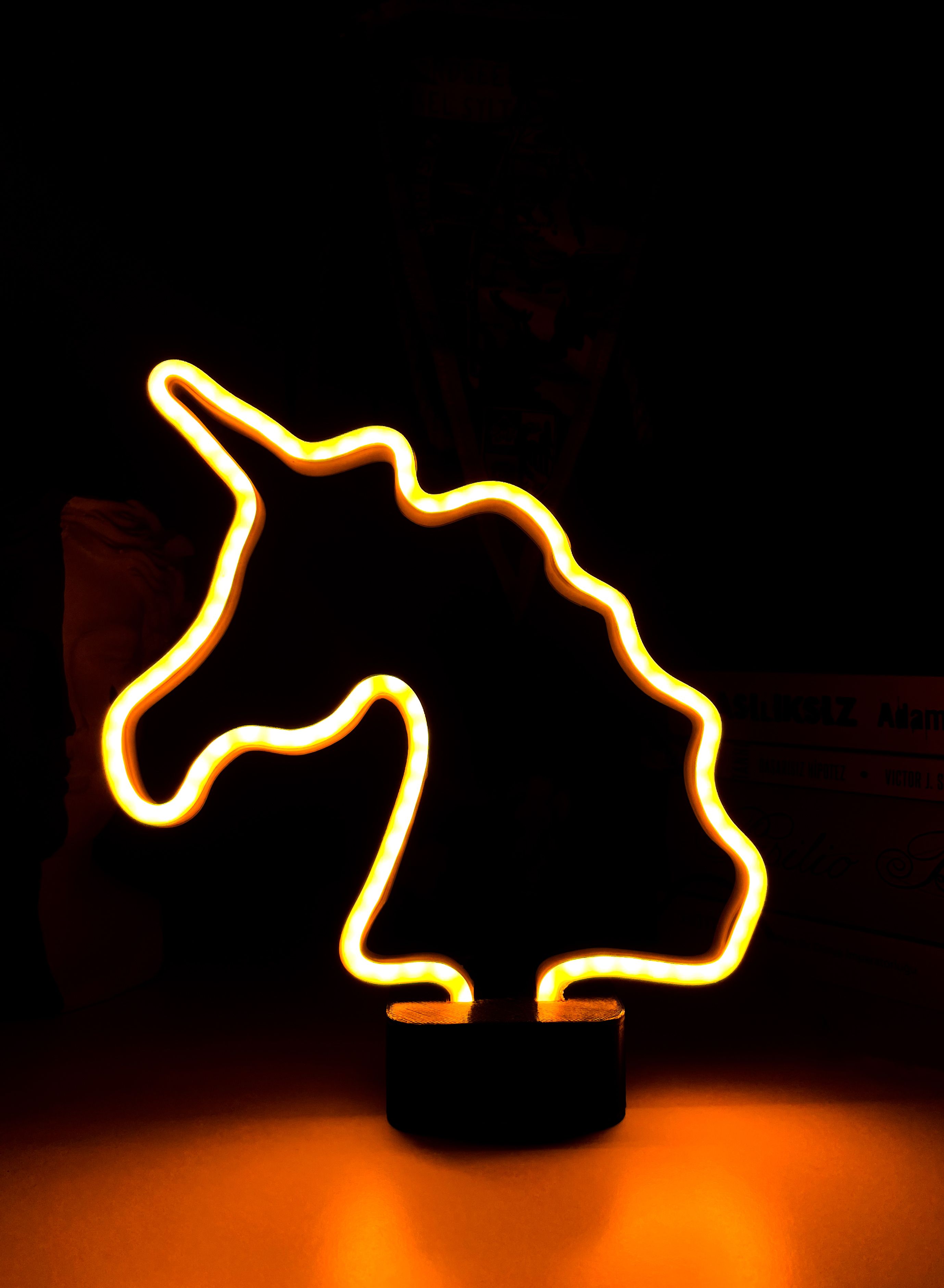 Hediyelik Eşya Unicorn Şekilli Hediye Neon Masa Lambası Led Lamba Gece Lambası