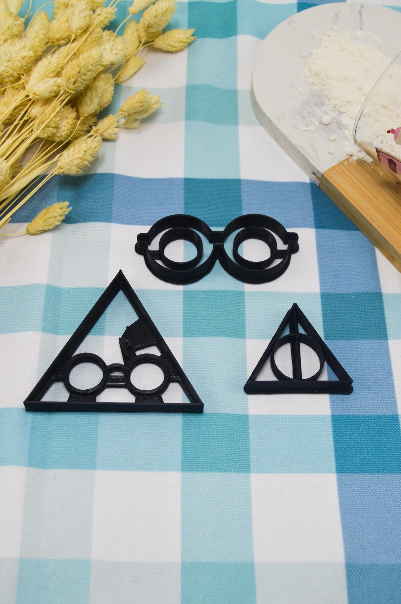 Harry Potter 3'lü Ölüm Yadigarları İşareti Gözlük Ölüm Yadigarları Kurabiye Kalıbı Seti