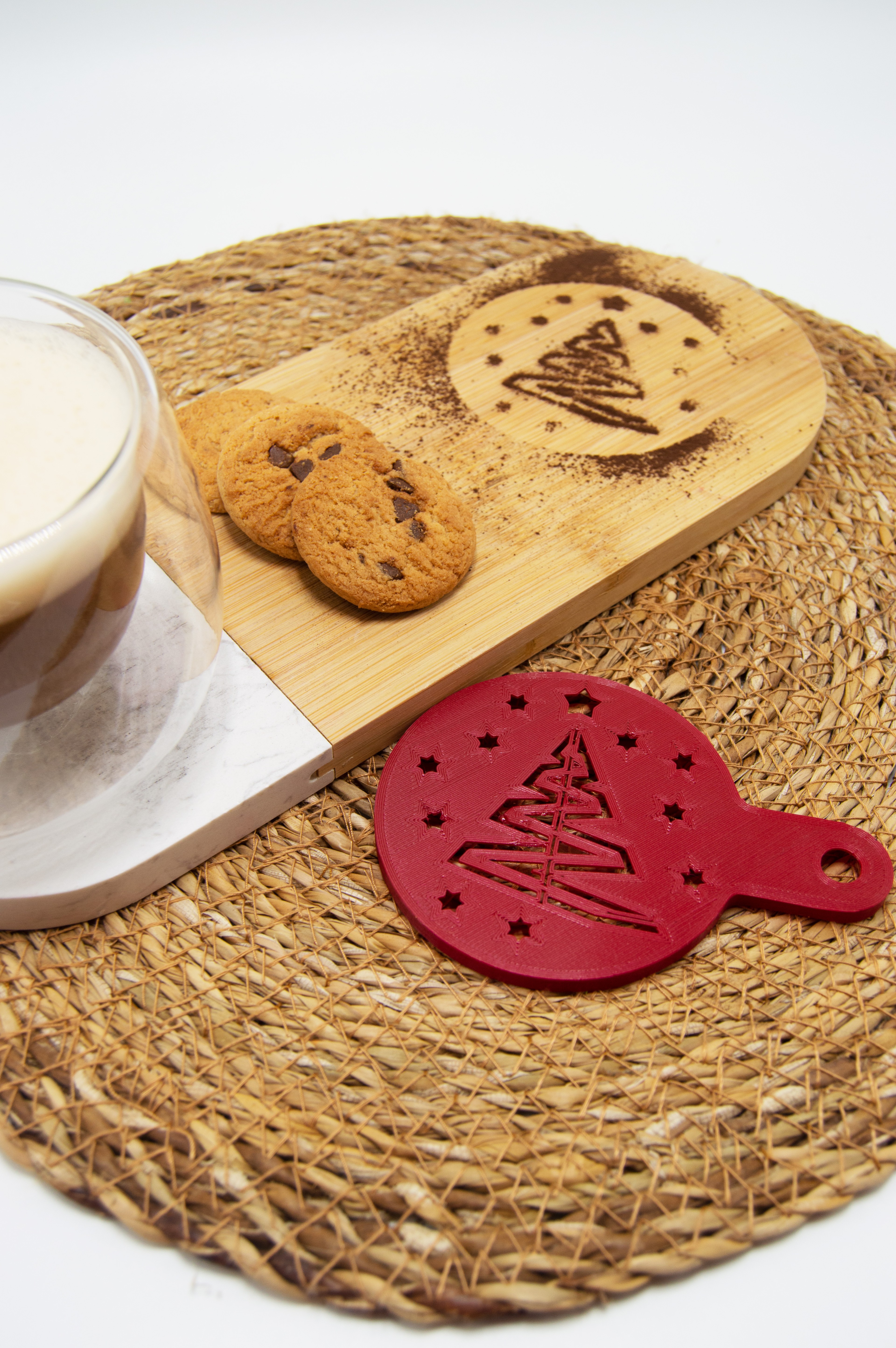 Christmas Yılbaşı Ağacı Kahve Tatlı Süsleme Şablonu Aparatı